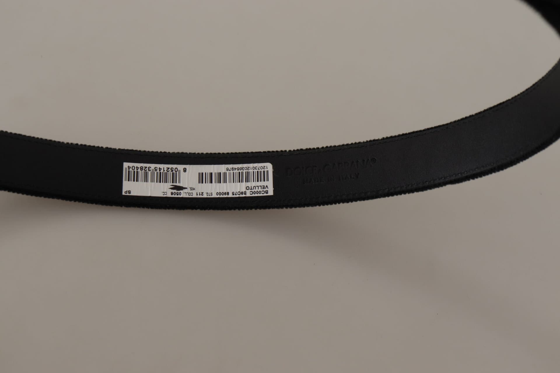 Dolce & Gabbana Black Velvet Leather Gold Tone Metal Buckle Belt - 3