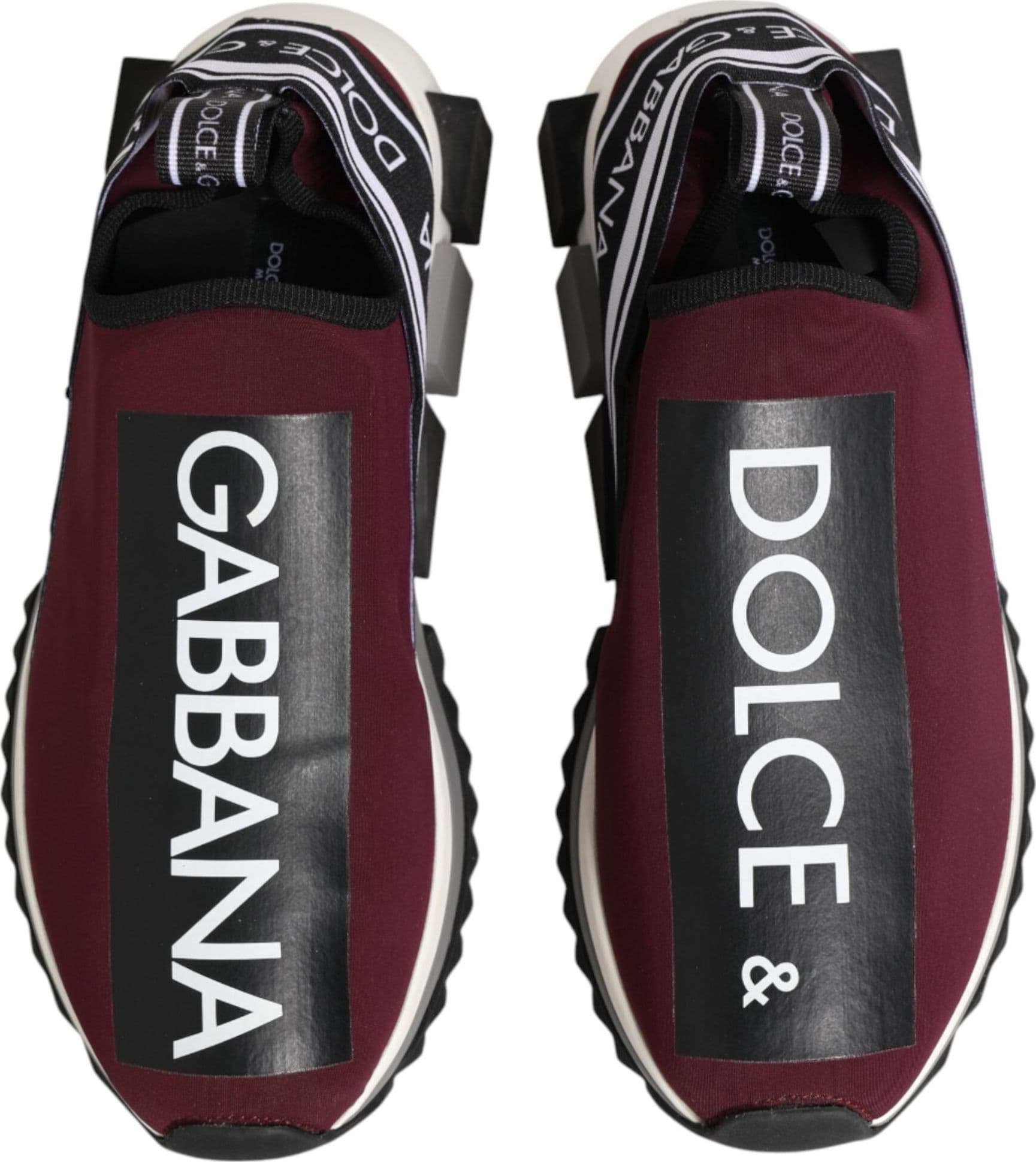 Dolce & Gabbana Maroon Slip On Sorrento Men Sneakers Shoes - 2