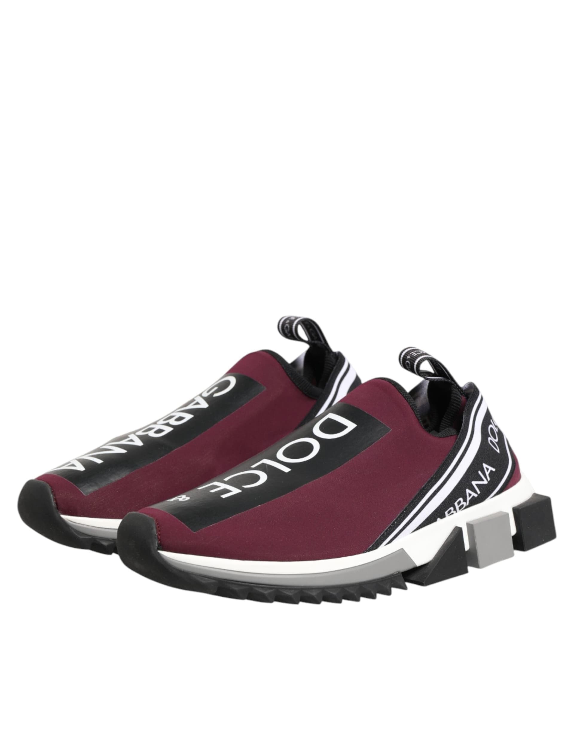 Dolce & Gabbana Maroon Slip On Sorrento Men Sneakers Shoes - 3