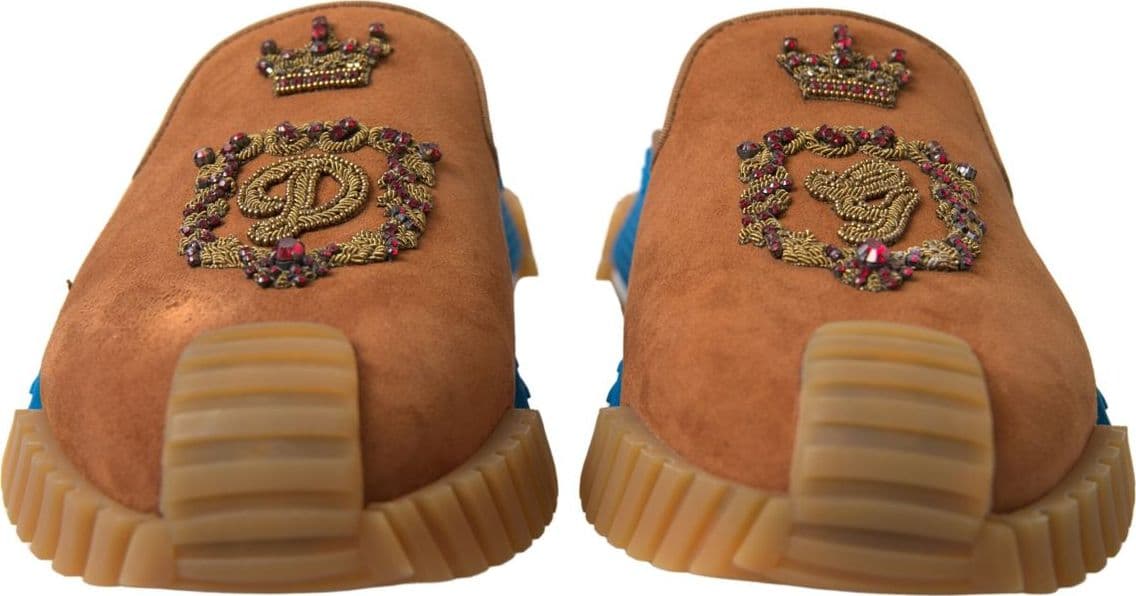 Dolce & Gabbana Brown Suede Crown Logo NS1 Slides Sandals - 2