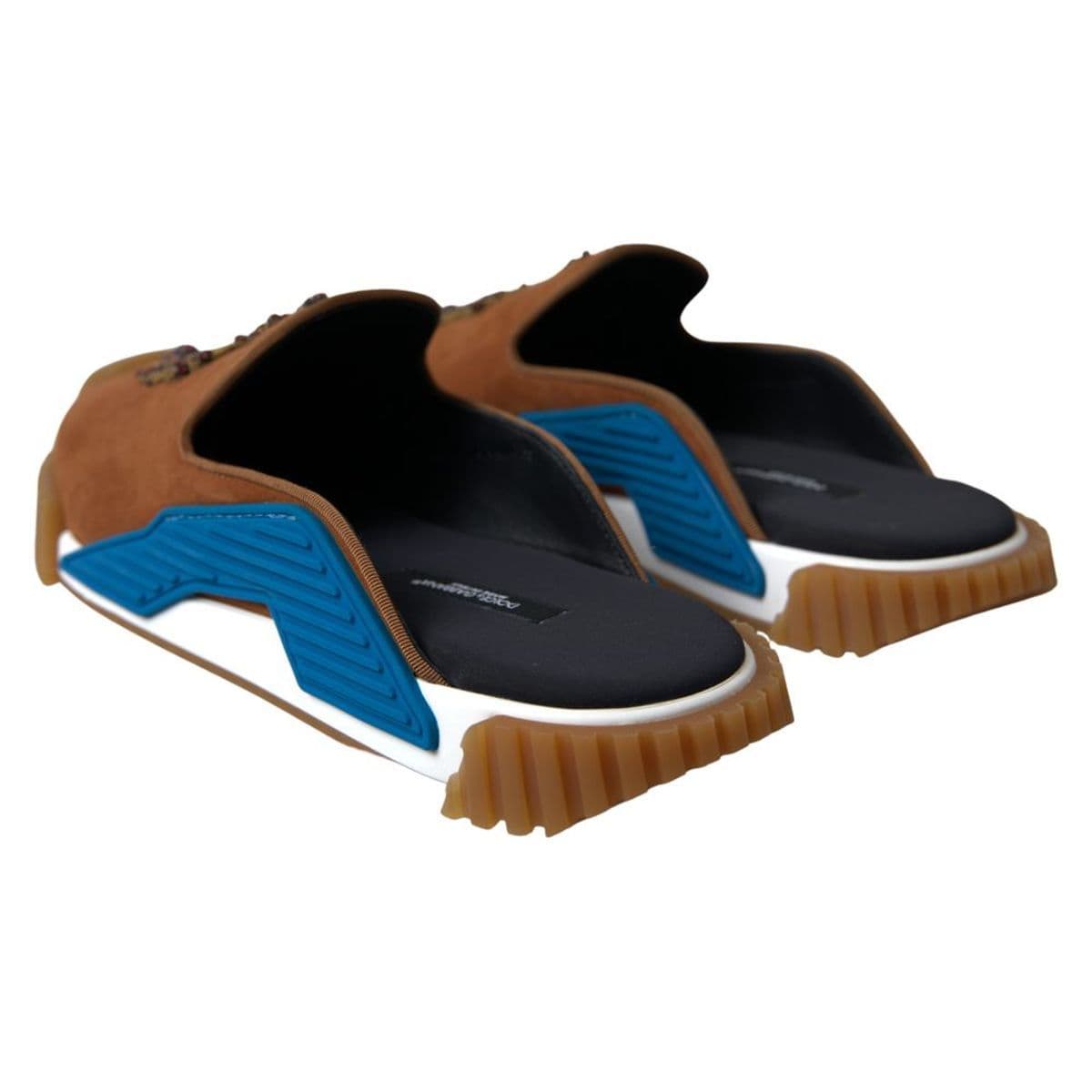 Dolce & Gabbana Brown Suede Crown Logo NS1 Slides Sandals - 4