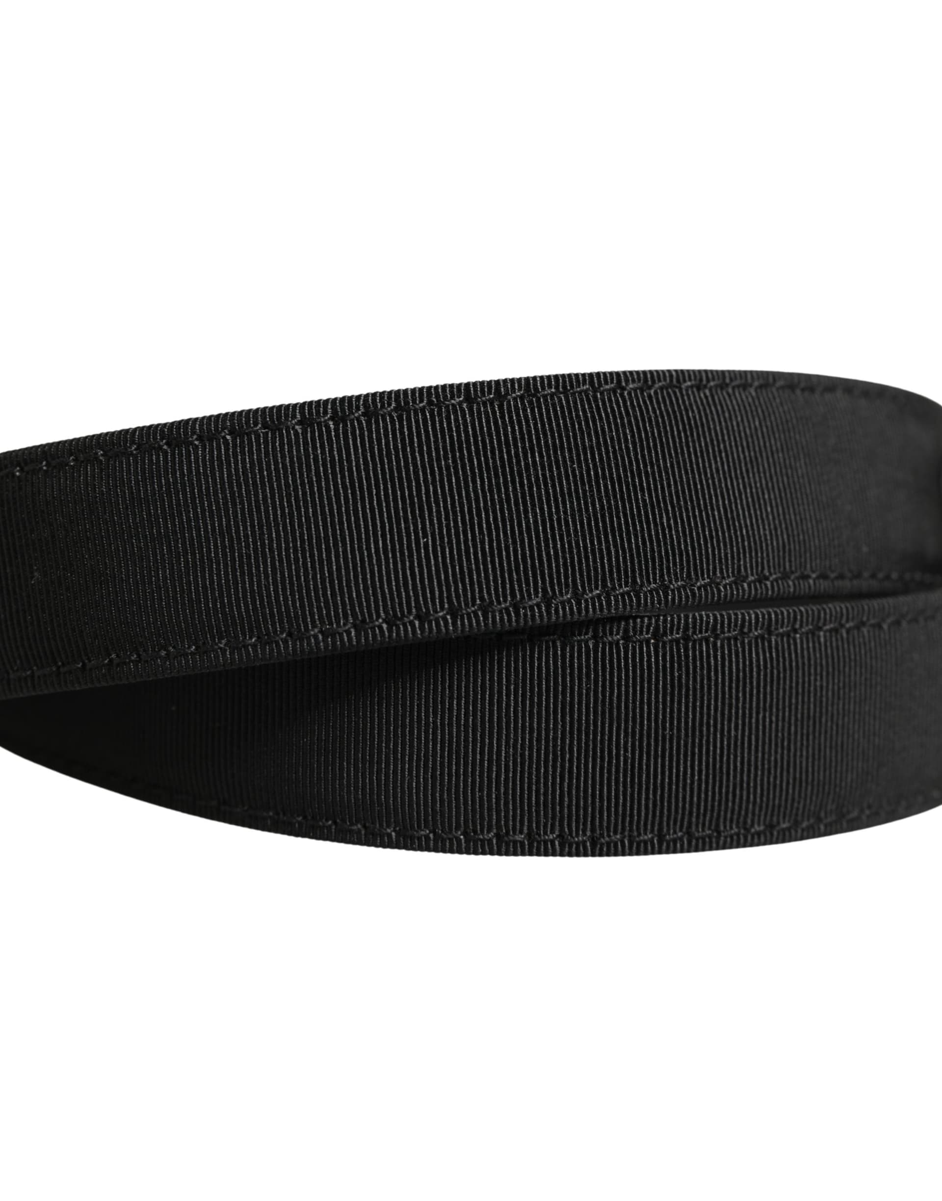 Dolce & Gabbana Men Black Viscose Leather Metal Buckle Belt - 5