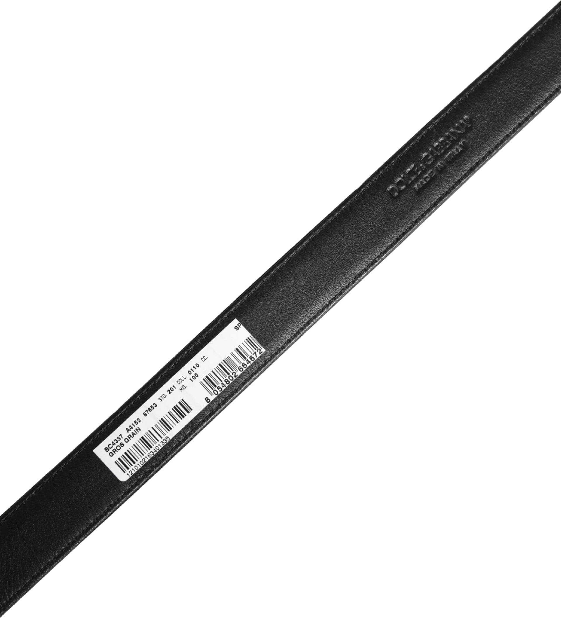 Dolce & Gabbana Men Black Viscose Leather Metal Buckle Belt - 6