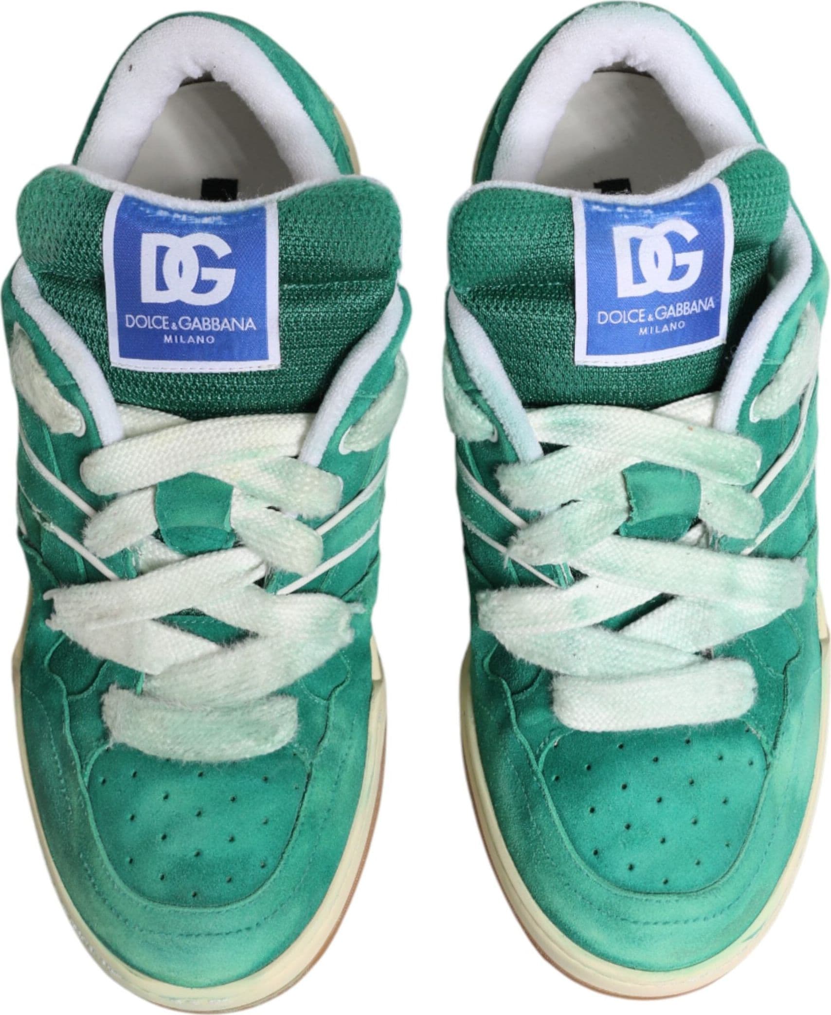 Dolce & Gabbana Green Suede New Roma Low Top Sneakers Shoes - 2