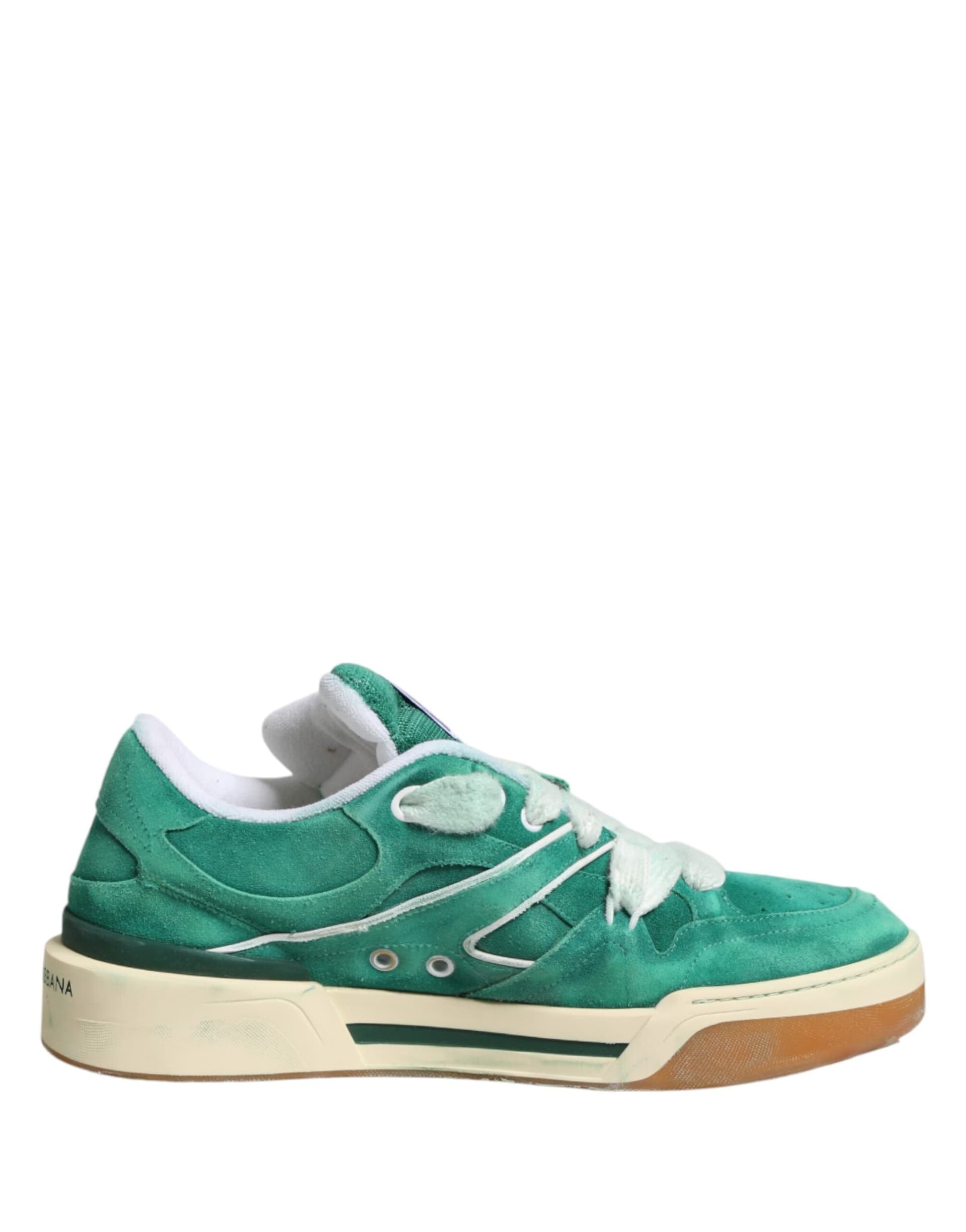 Dolce & Gabbana Green Suede New Roma Low Top Sneakers Shoes - 6