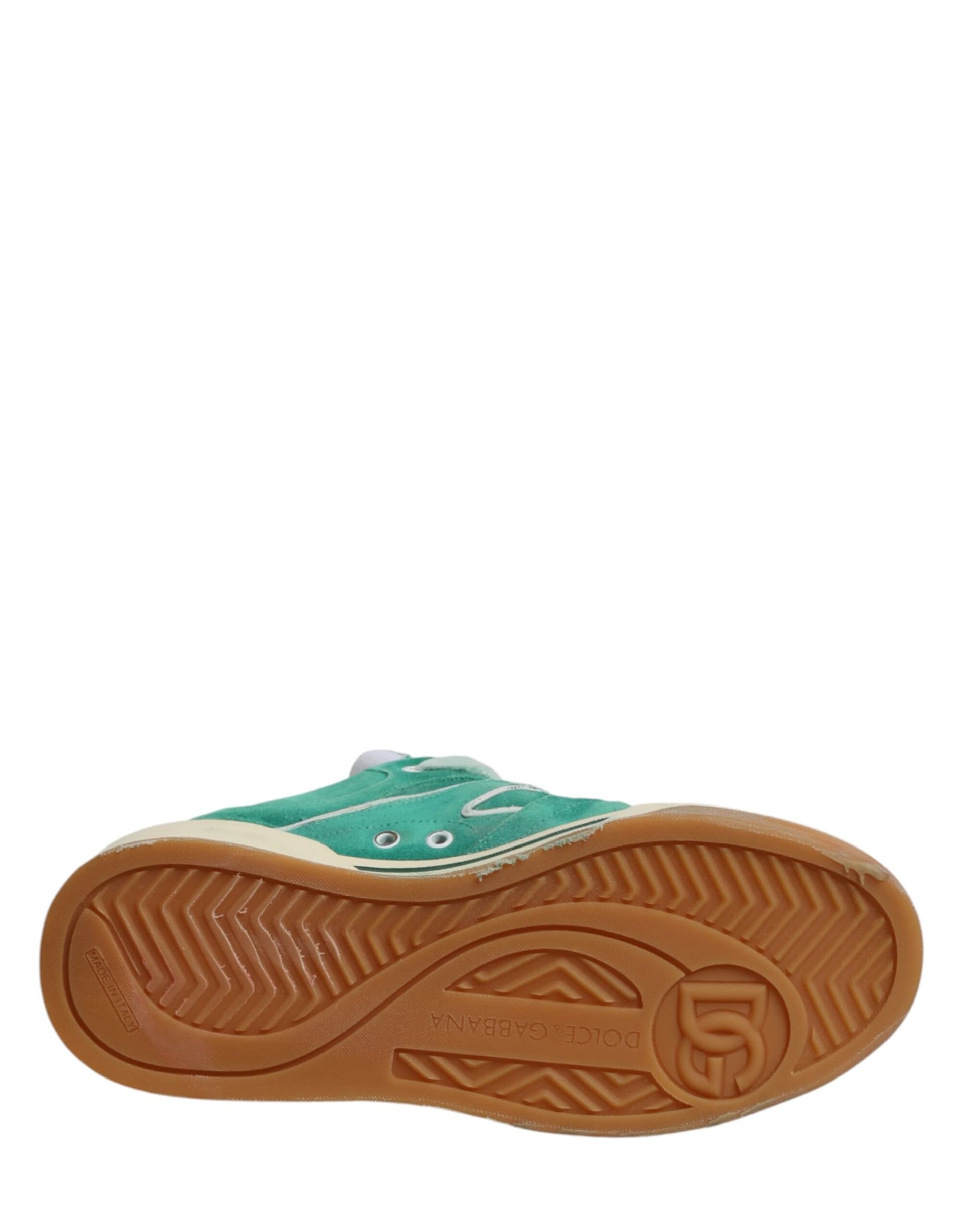 Dolce & Gabbana Green Suede New Roma Low Top Sneakers Shoes - 8