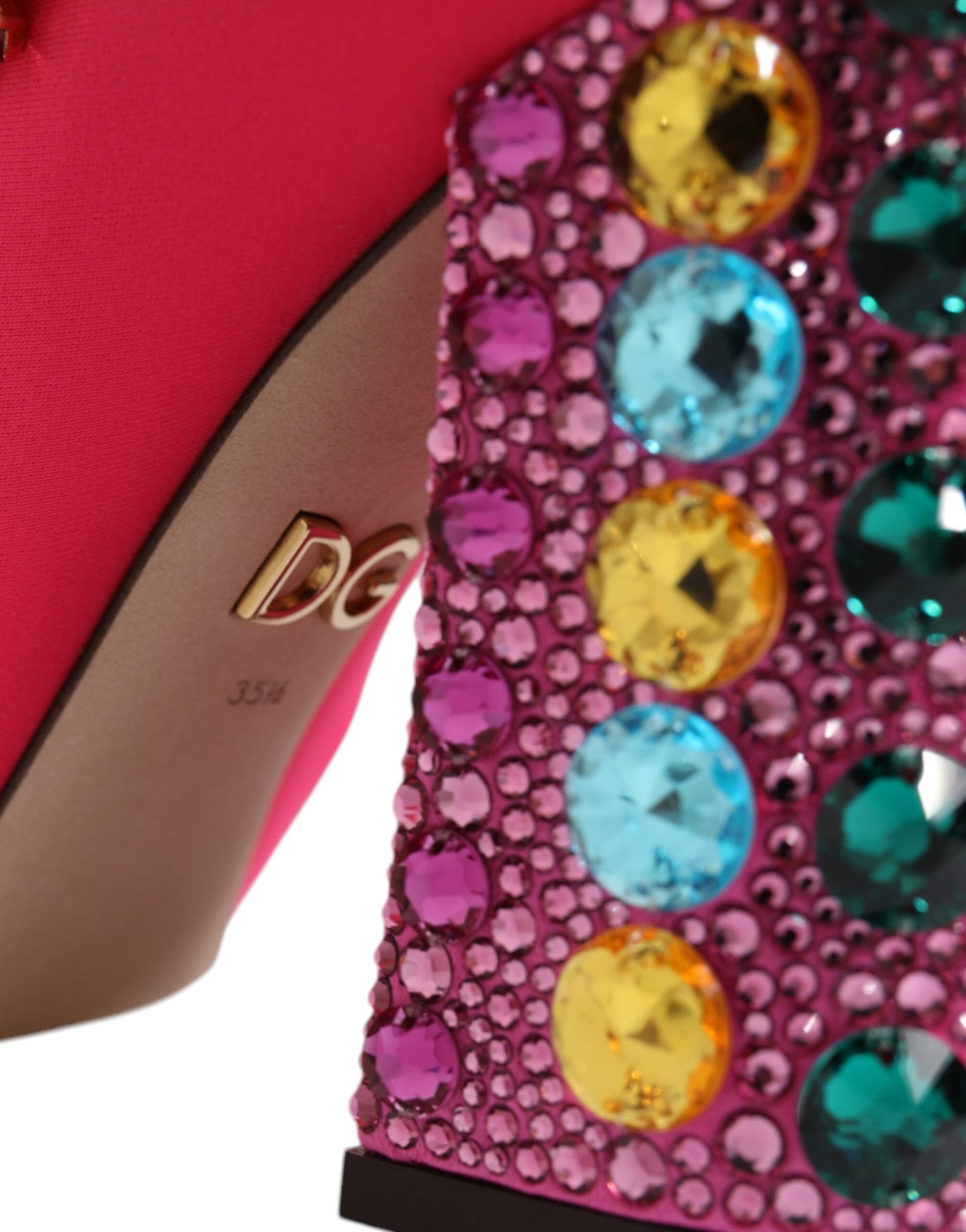 Dolce & Gabbana Pink Nylon Crystal Vally High Boots Shoes - 6