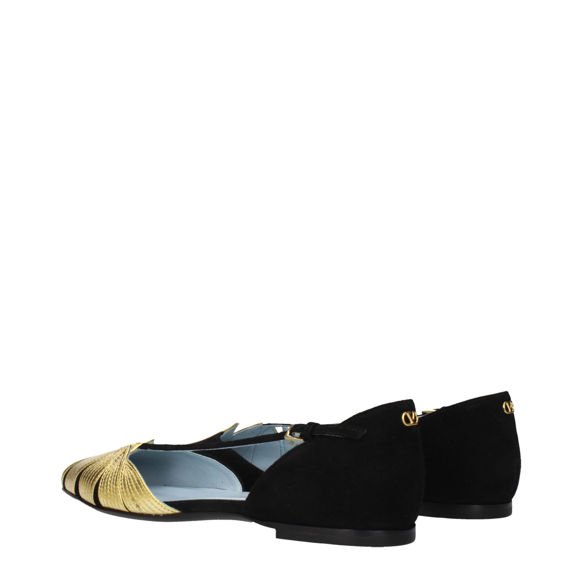 Valentino Garavani Black Leather Flat Sandals - 4