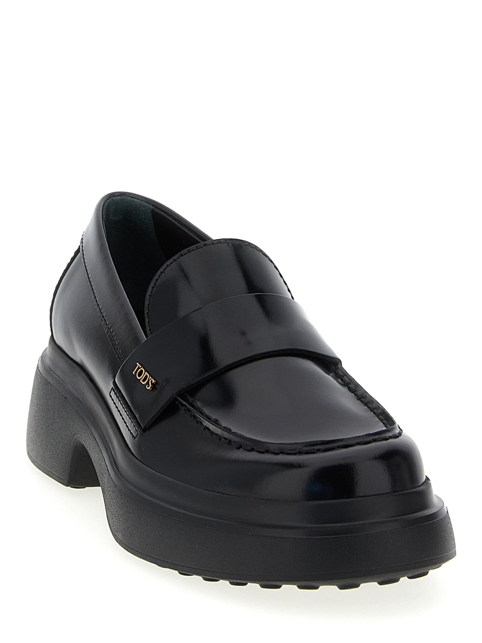 Tod's Black Calfskin Slip-On Loafers - 2