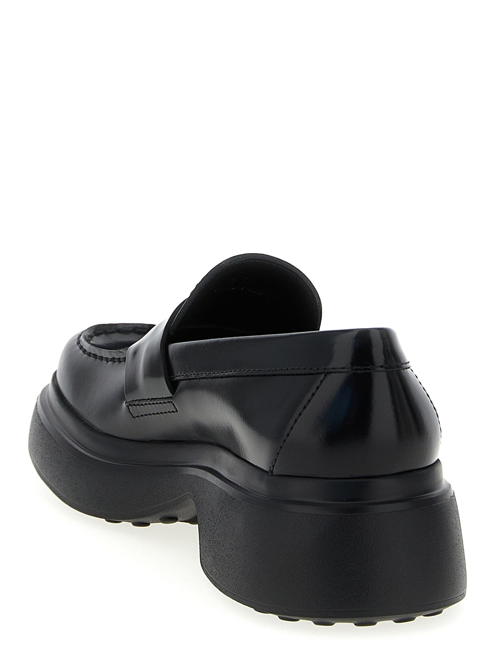 Tod's Black Calfskin Slip-On Loafers - 3