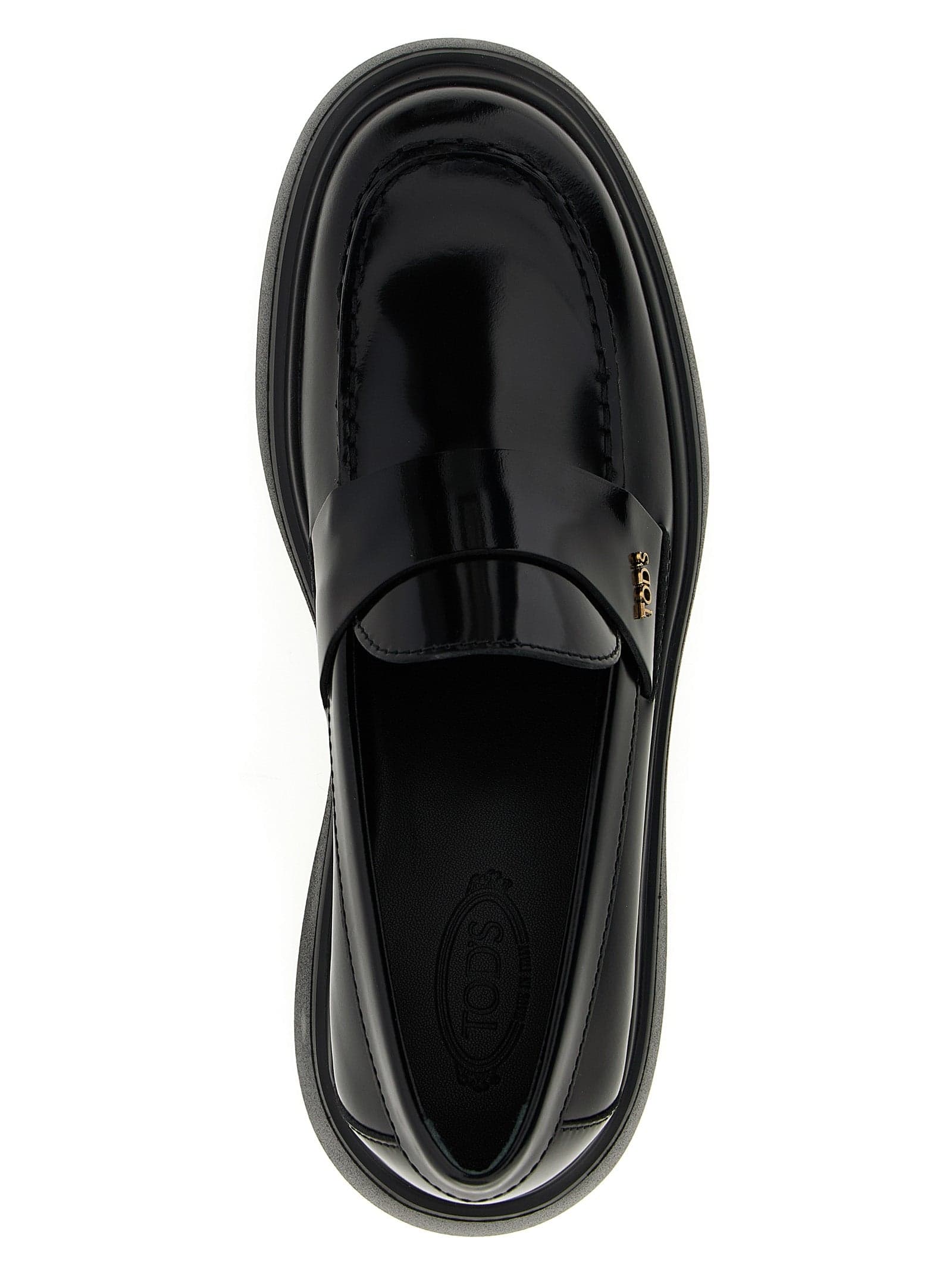 Tod's Black Calfskin Slip-On Loafers - 4