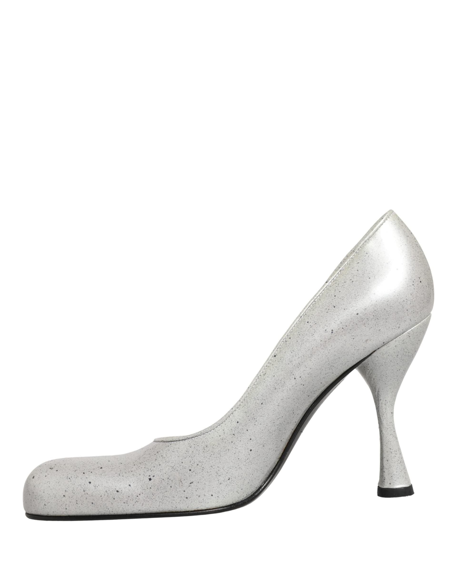 Dolce & Gabbana White Leather High Heels Women Pumps Shoes - 7