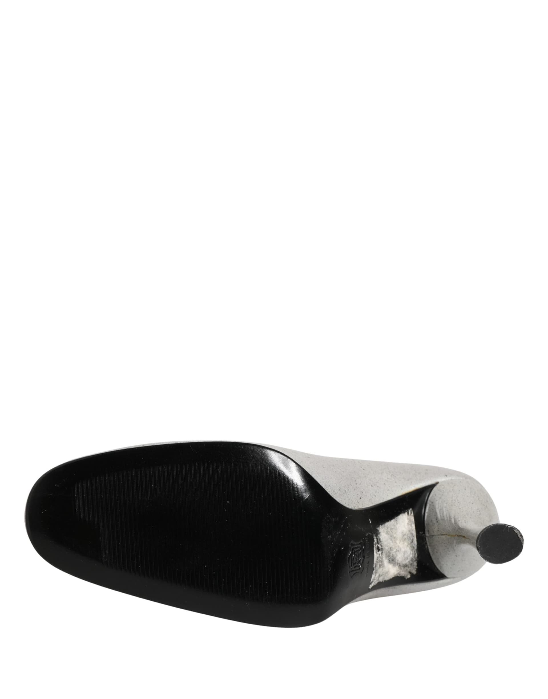 Dolce & Gabbana White Leather High Heels Women Pumps Shoes - 8