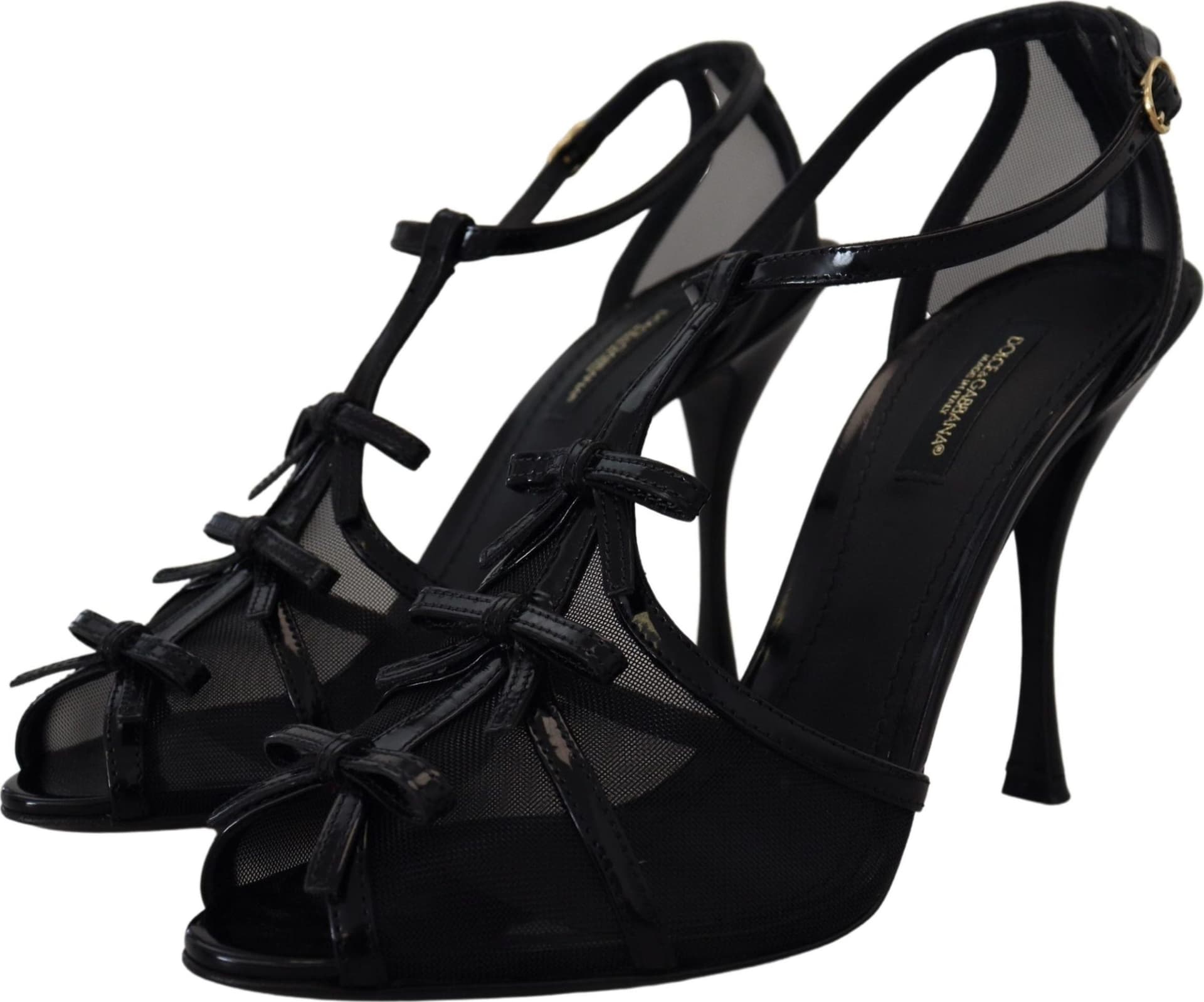 Dolce & Gabbana Black Stiletto High Heels Sandals Shoes - 2