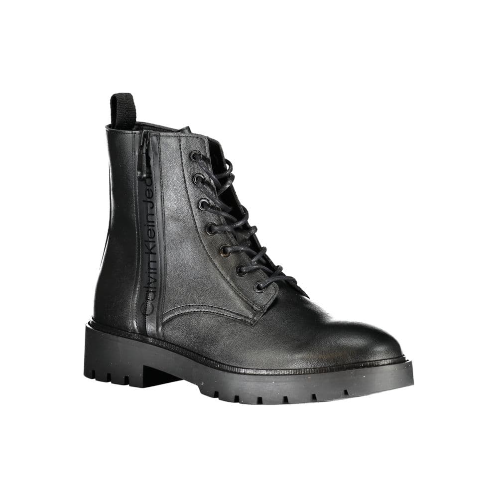 Calvin Klein Black Polyurethane Men Ankle Boot - 2
