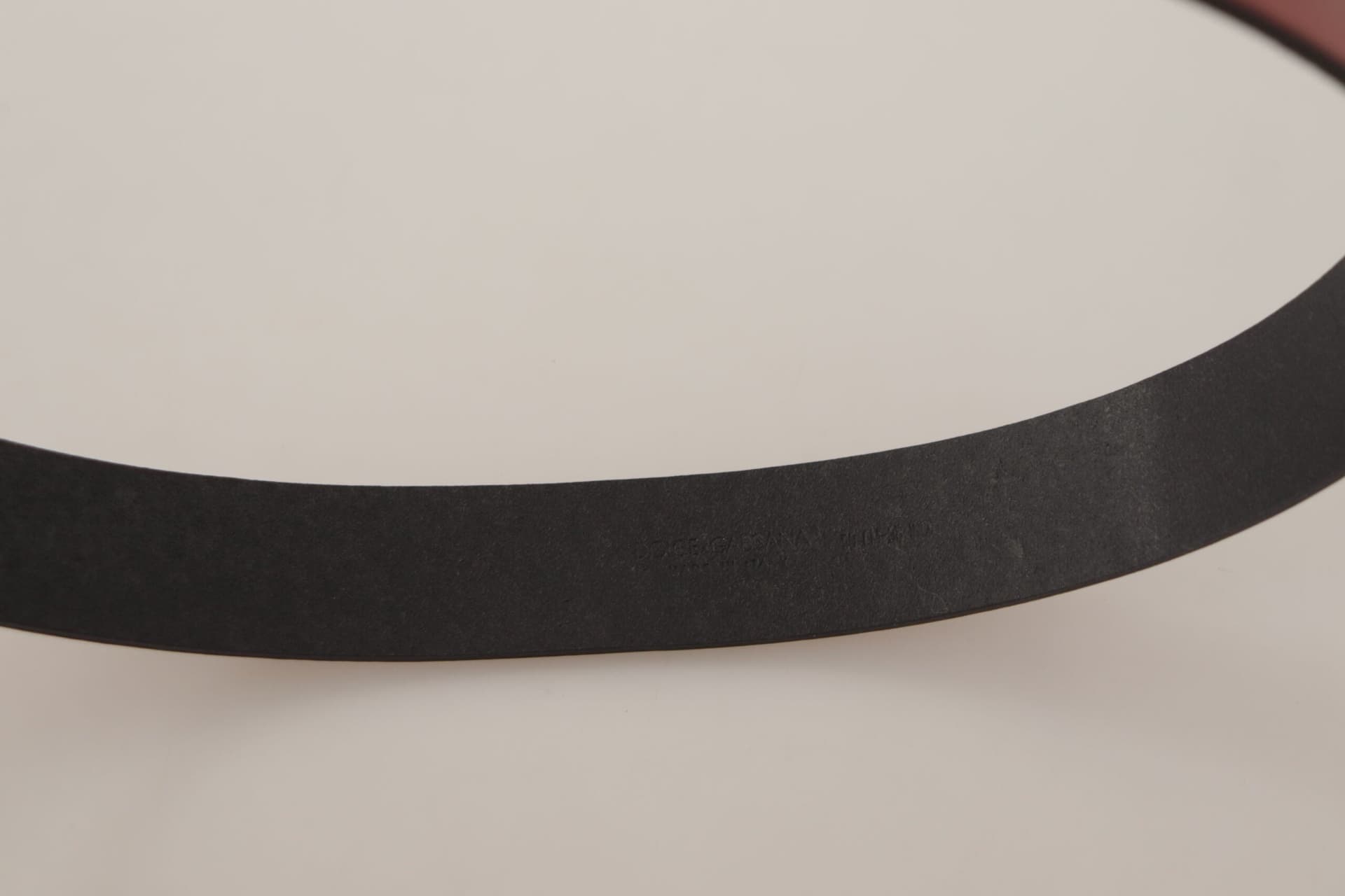 Dolce & Gabbana Red Leather Gold Logo Engraved Metal Buckle Belt - 4