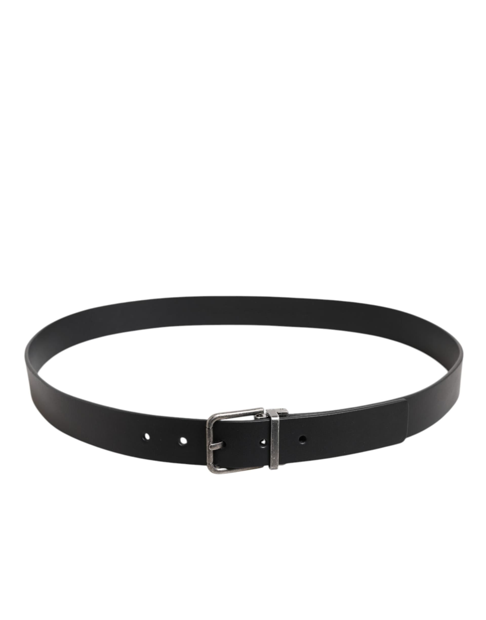 Dolce & Gabbana Black Classic Leather Metal Buckle Belt - 3