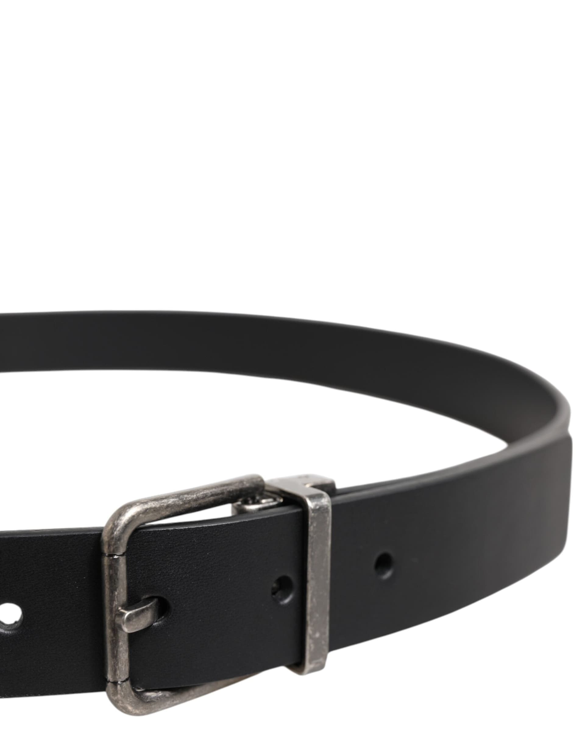 Dolce & Gabbana Black Classic Leather Metal Buckle Belt - 4