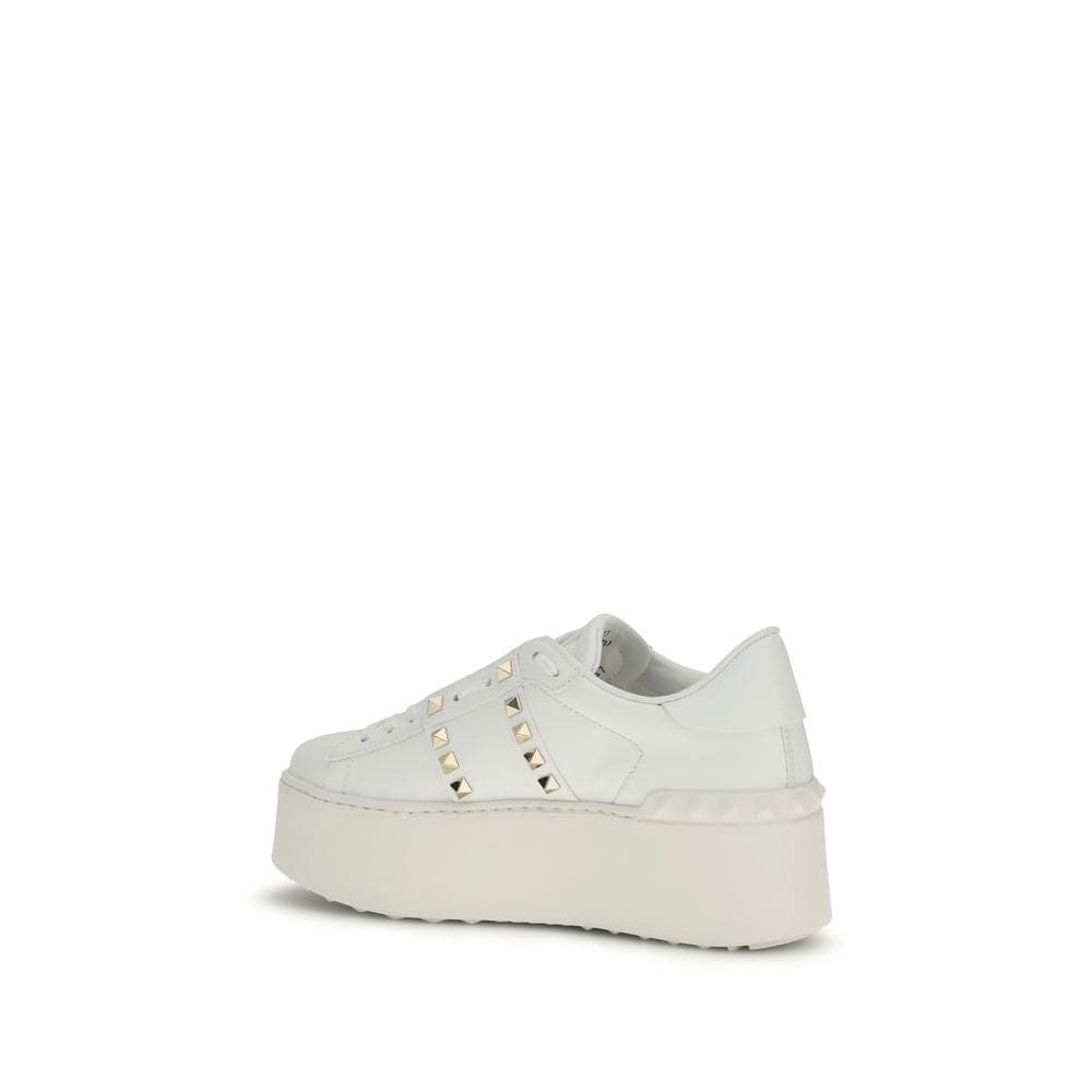 Valentino Garavani White Calf Leather Bos Taurus Platform Sneakers - 3