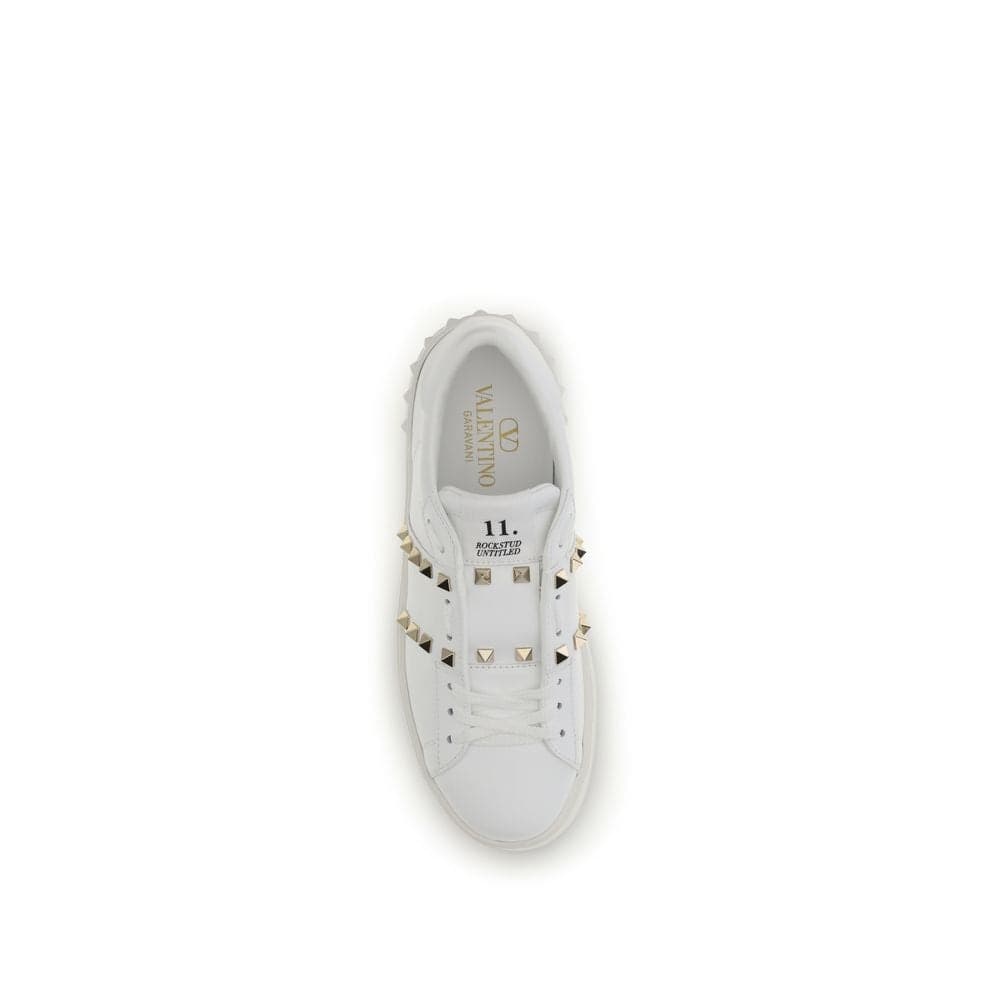 Valentino Garavani White Calf Leather Bos Taurus Platform Sneakers - 4