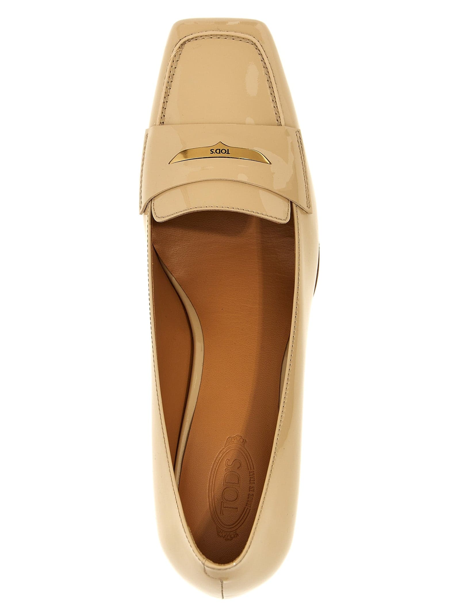 Tod's Beige Calfskin Mid Heel Pumps - 4
