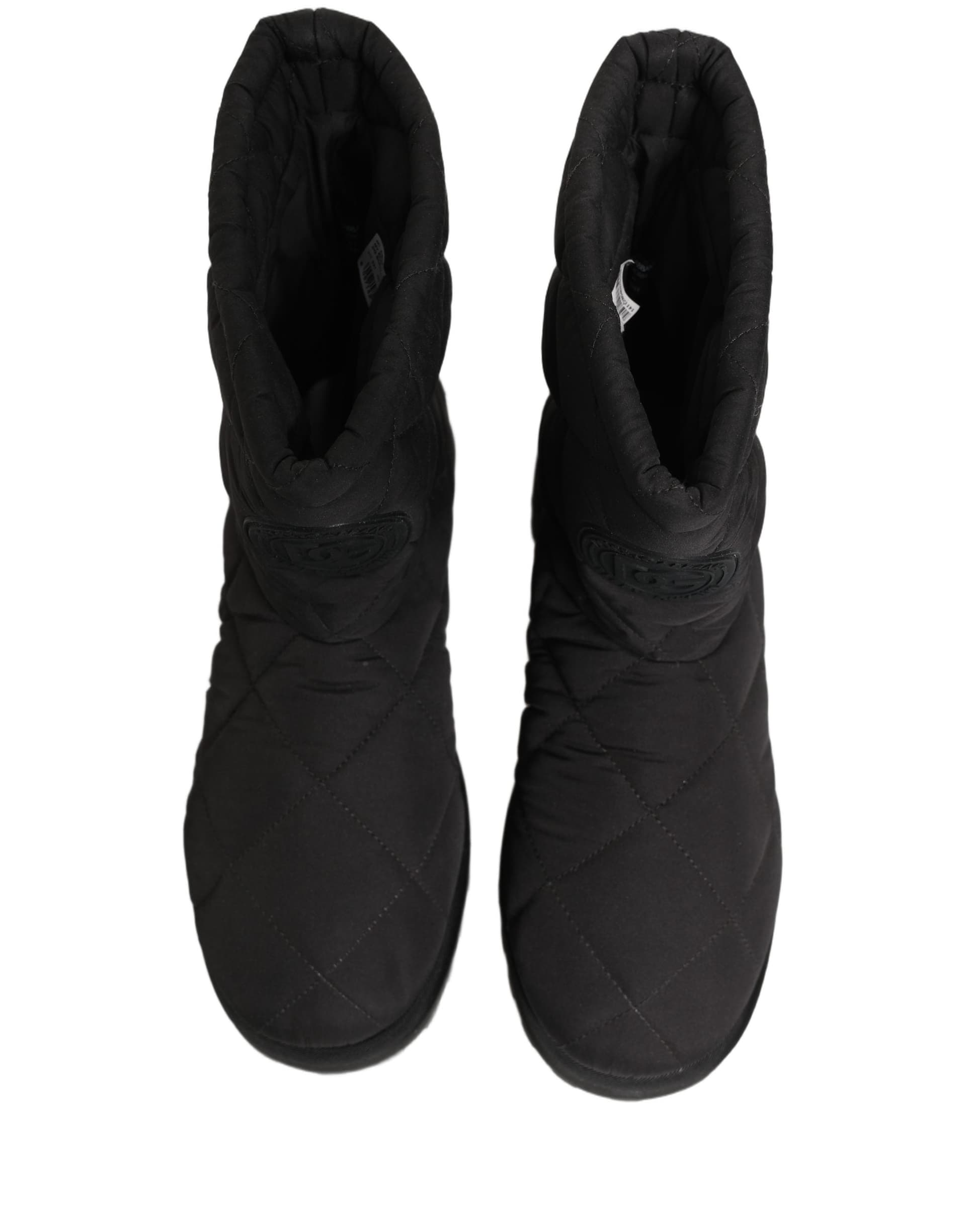 Dolce & Gabbana Black Quilted Effect Mid Calf Boots Shoes - 3