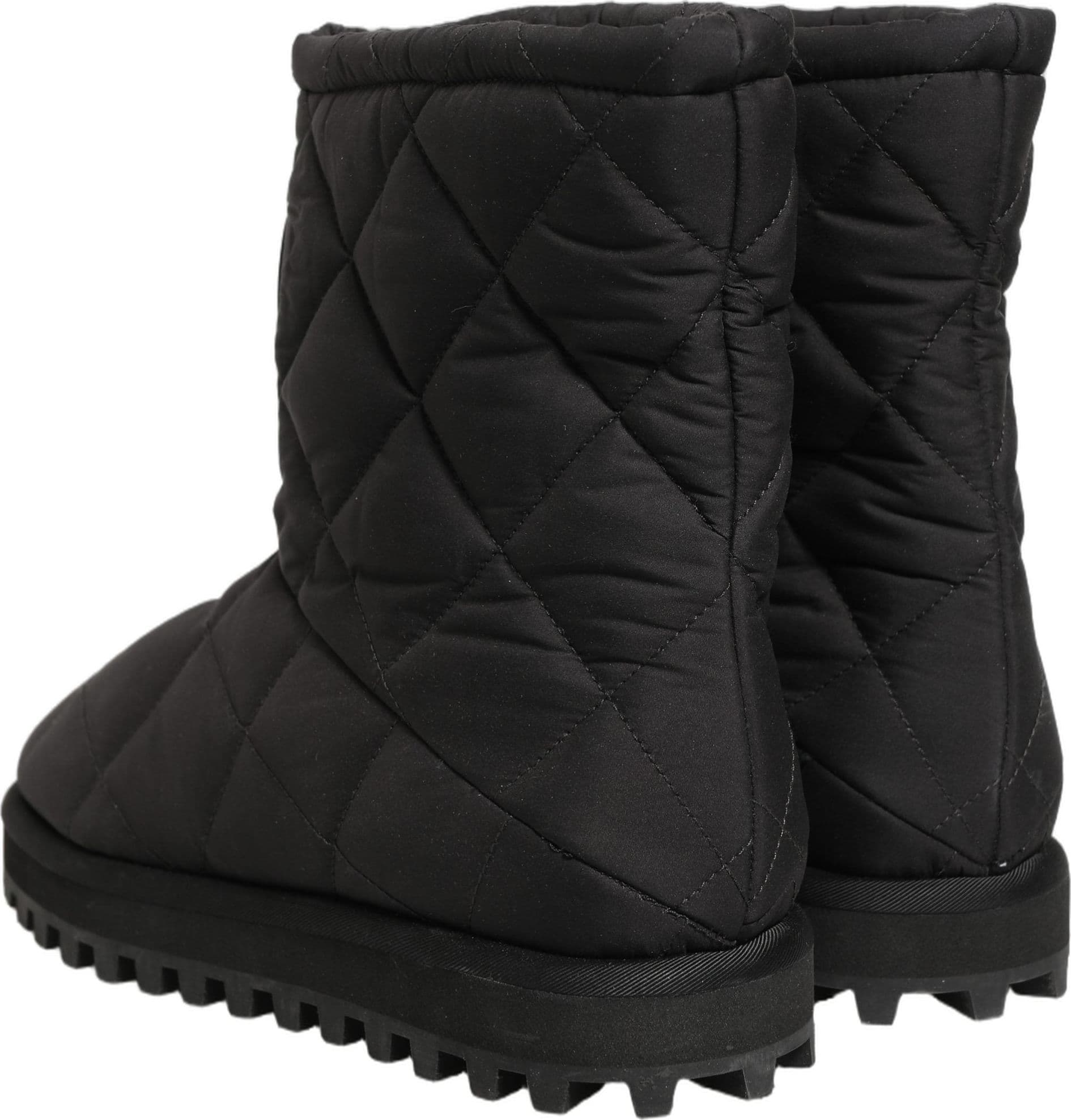 Dolce & Gabbana Black Quilted Effect Mid Calf Boots Shoes - 5
