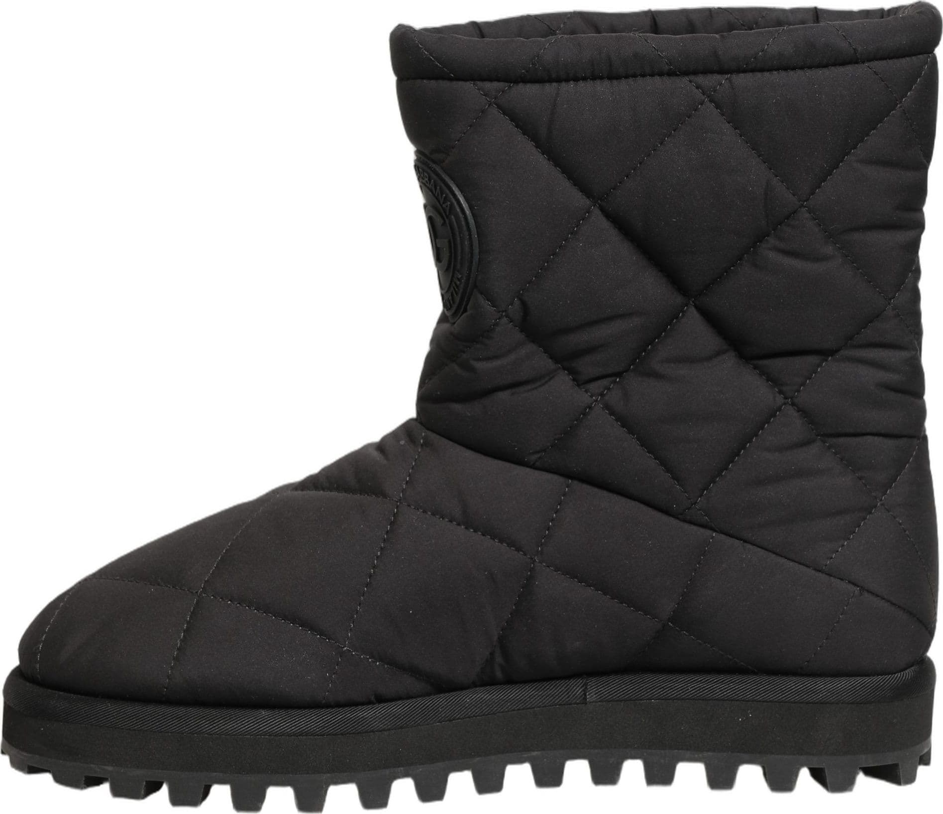Dolce & Gabbana Black Quilted Effect Mid Calf Boots Shoes - 6