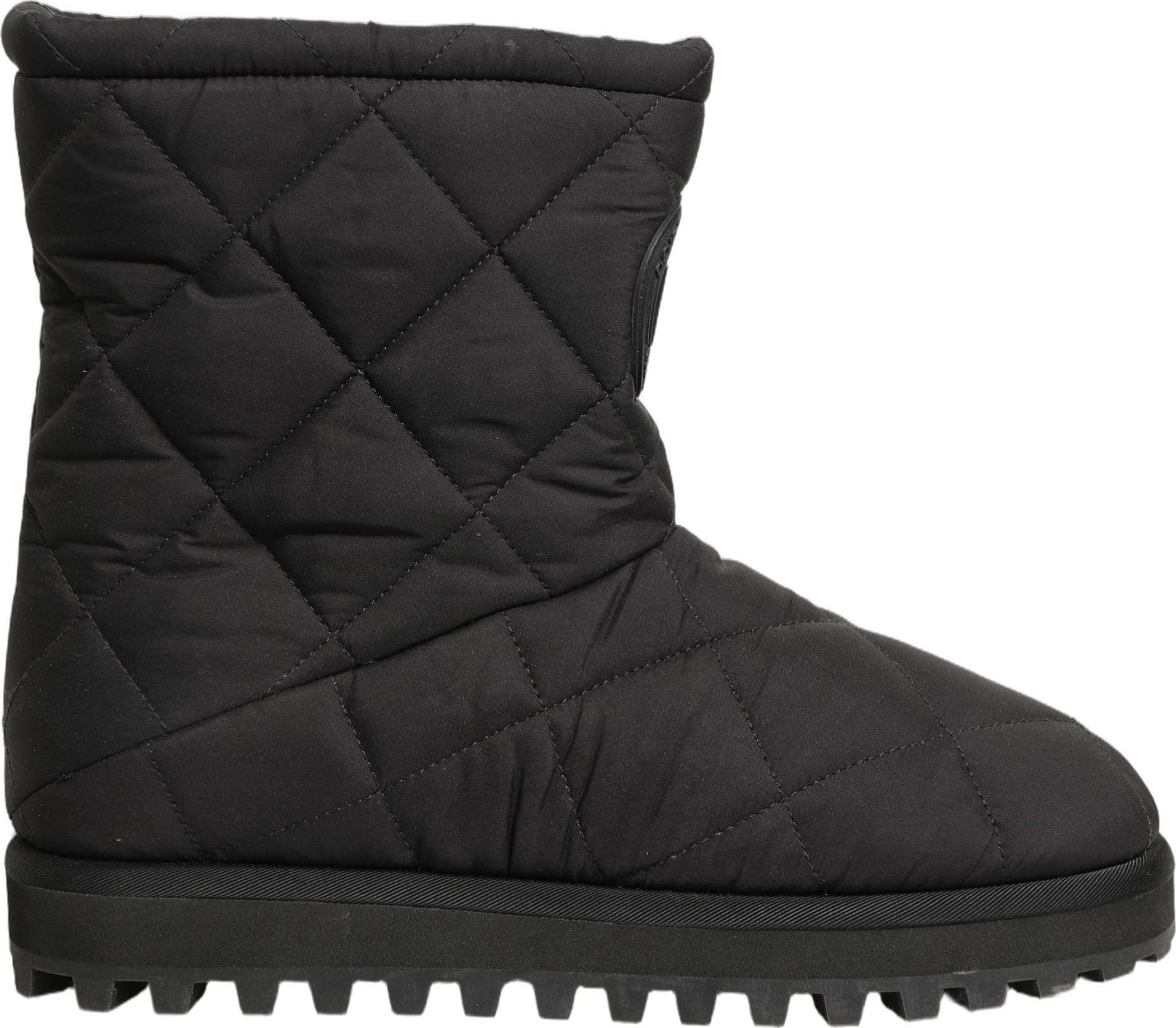 Dolce & Gabbana Black Quilted Effect Mid Calf Boots Shoes - 7
