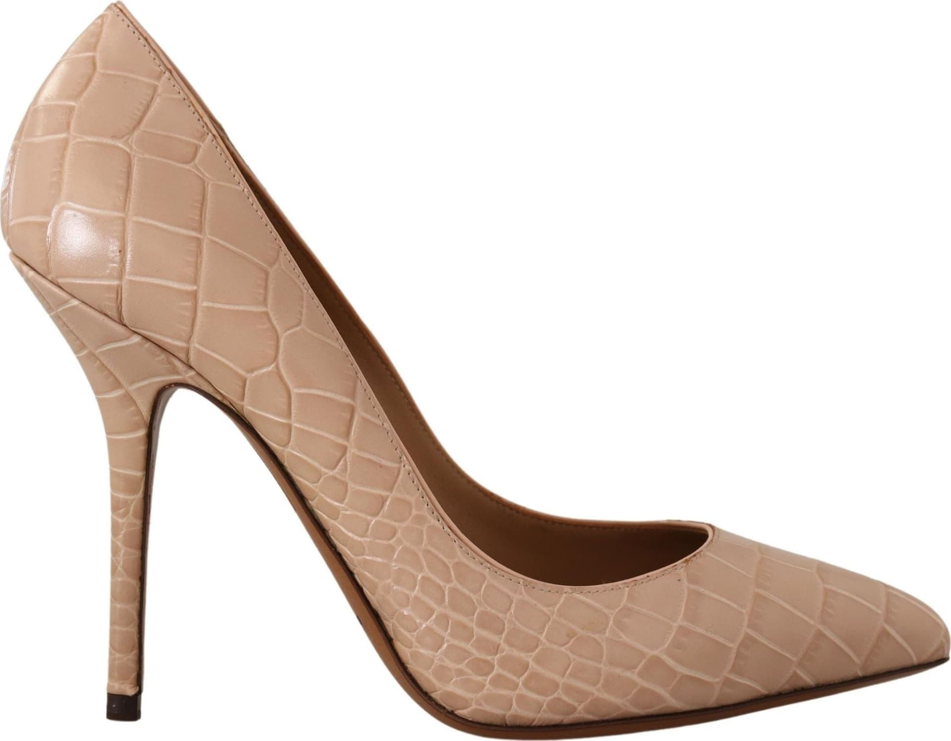 Dolce & Gabbana Beige Leather Bellucci Heels Pumps Shoes - 2