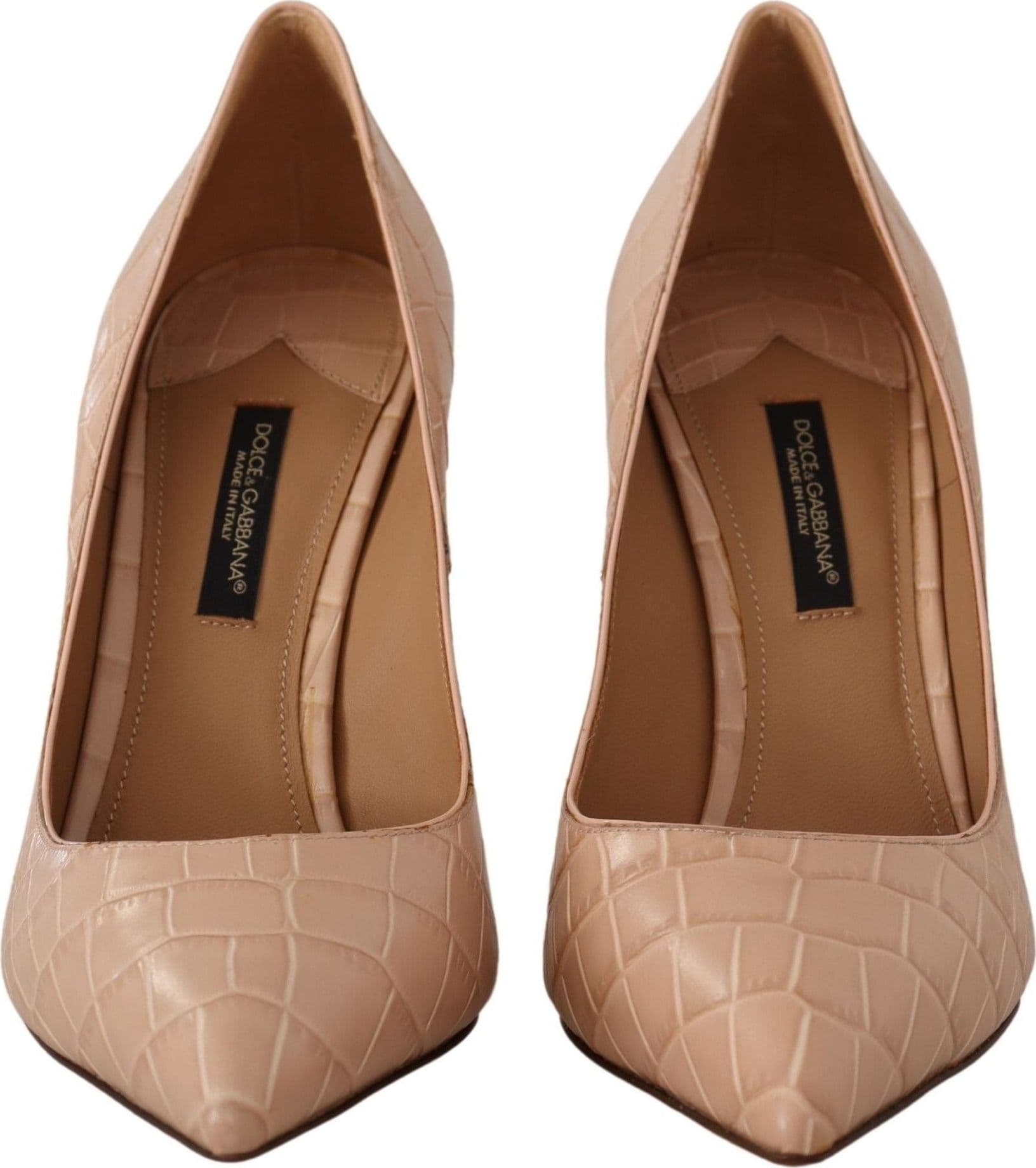 Dolce & Gabbana Beige Leather Bellucci Heels Pumps Shoes - 7