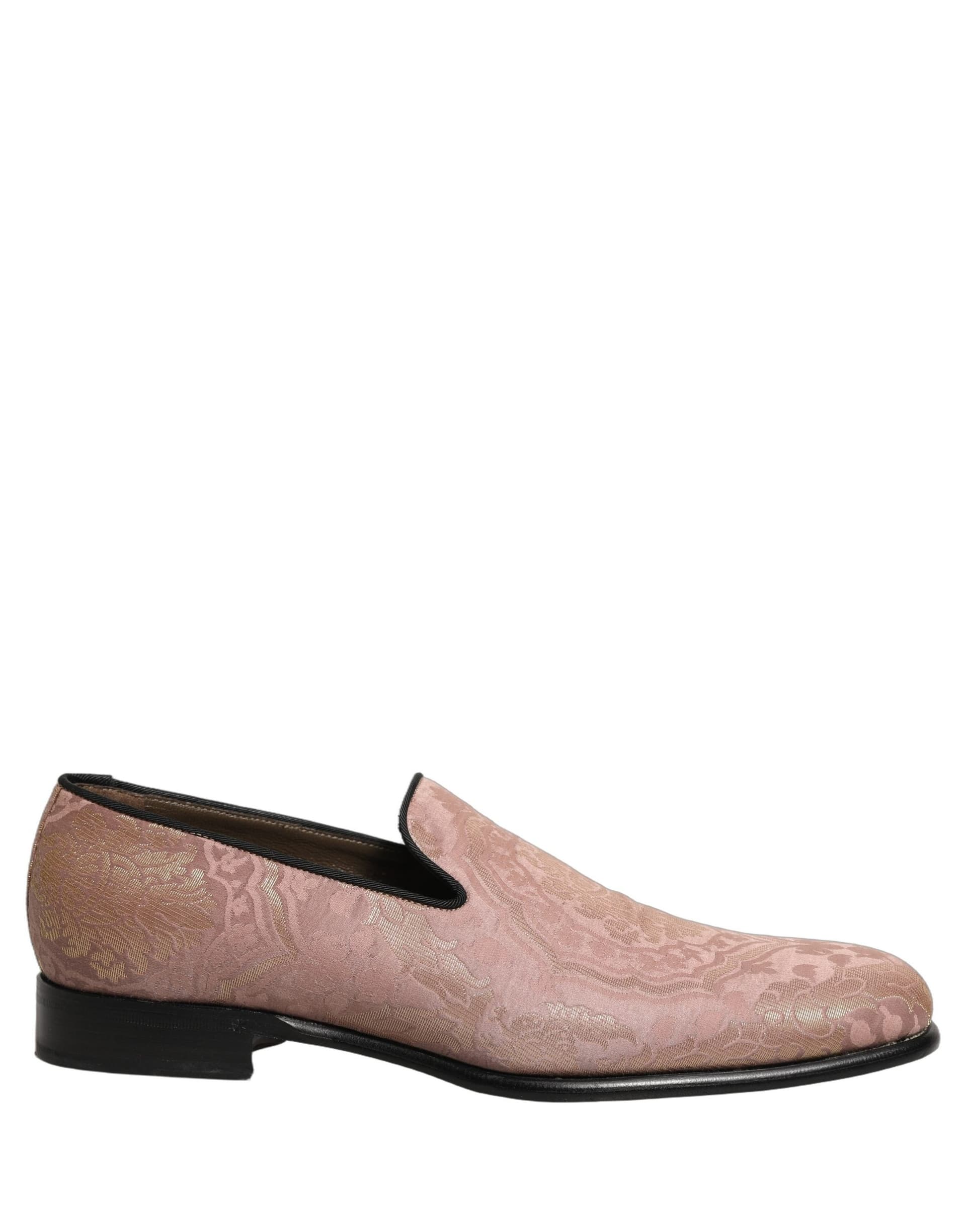 Dolce & Gabbana Pink Brocade Men Slip On Dress Loafers Shoes - 7