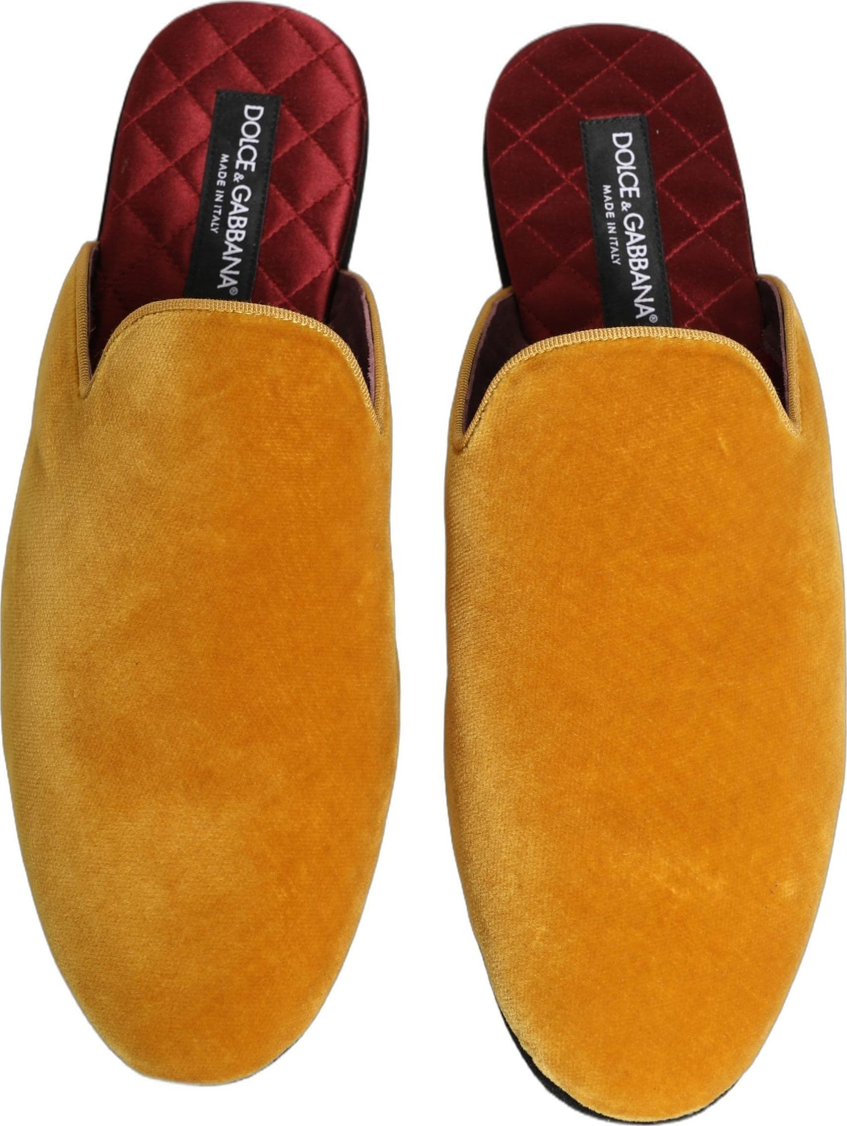 Dolce & Gabbana Yellow Suede Slides Flat Slipper Men Shoes - 2