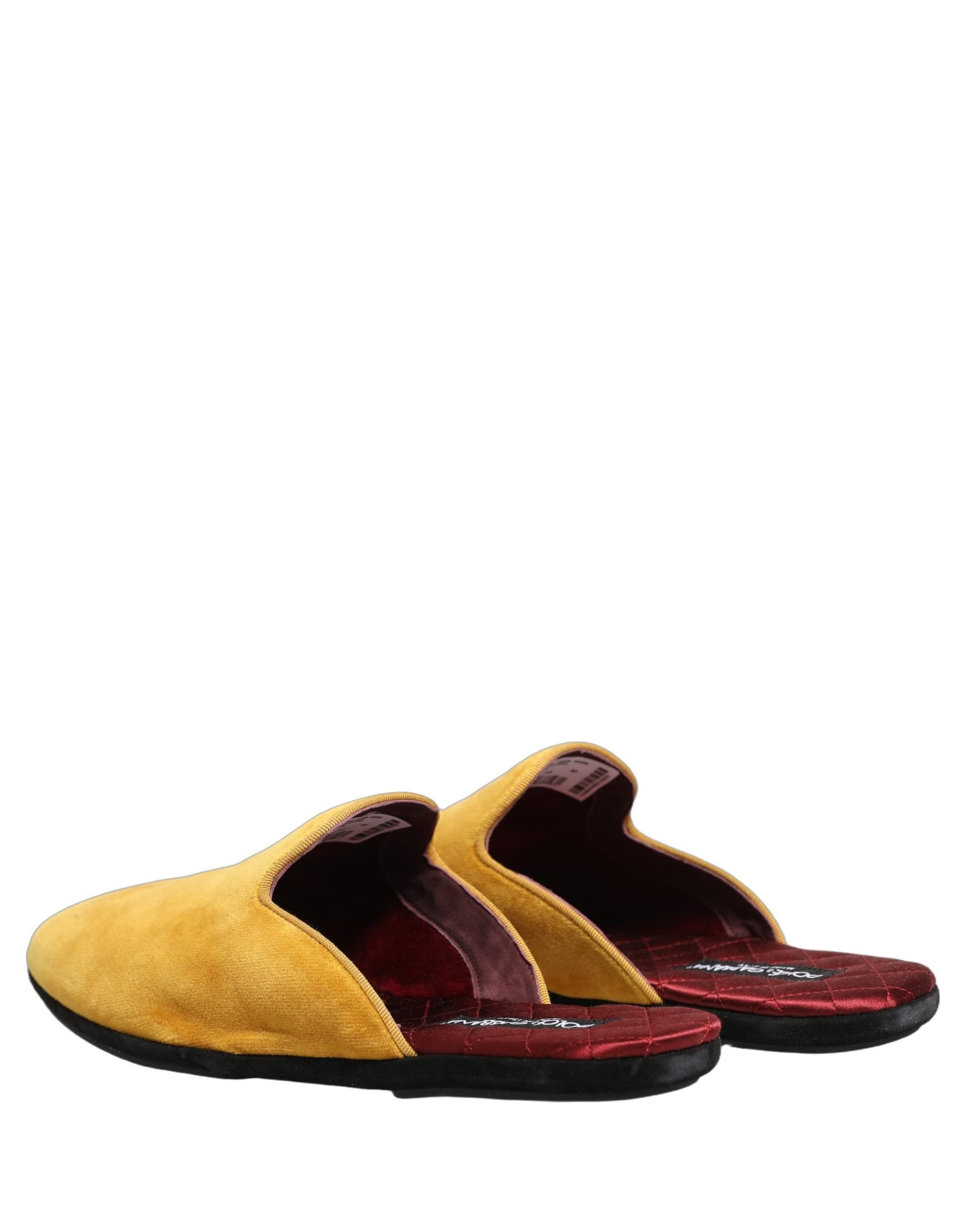 Dolce & Gabbana Yellow Suede Slides Flat Slipper Men Shoes - 4