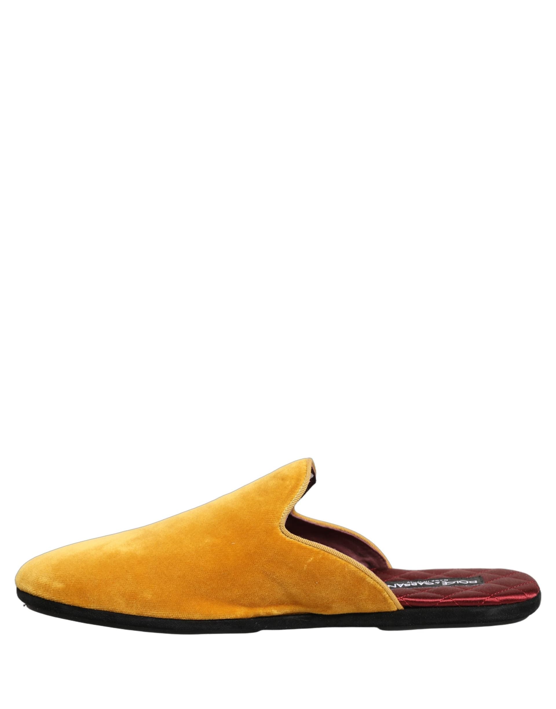 Dolce & Gabbana Yellow Suede Slides Flat Slipper Men Shoes - 5