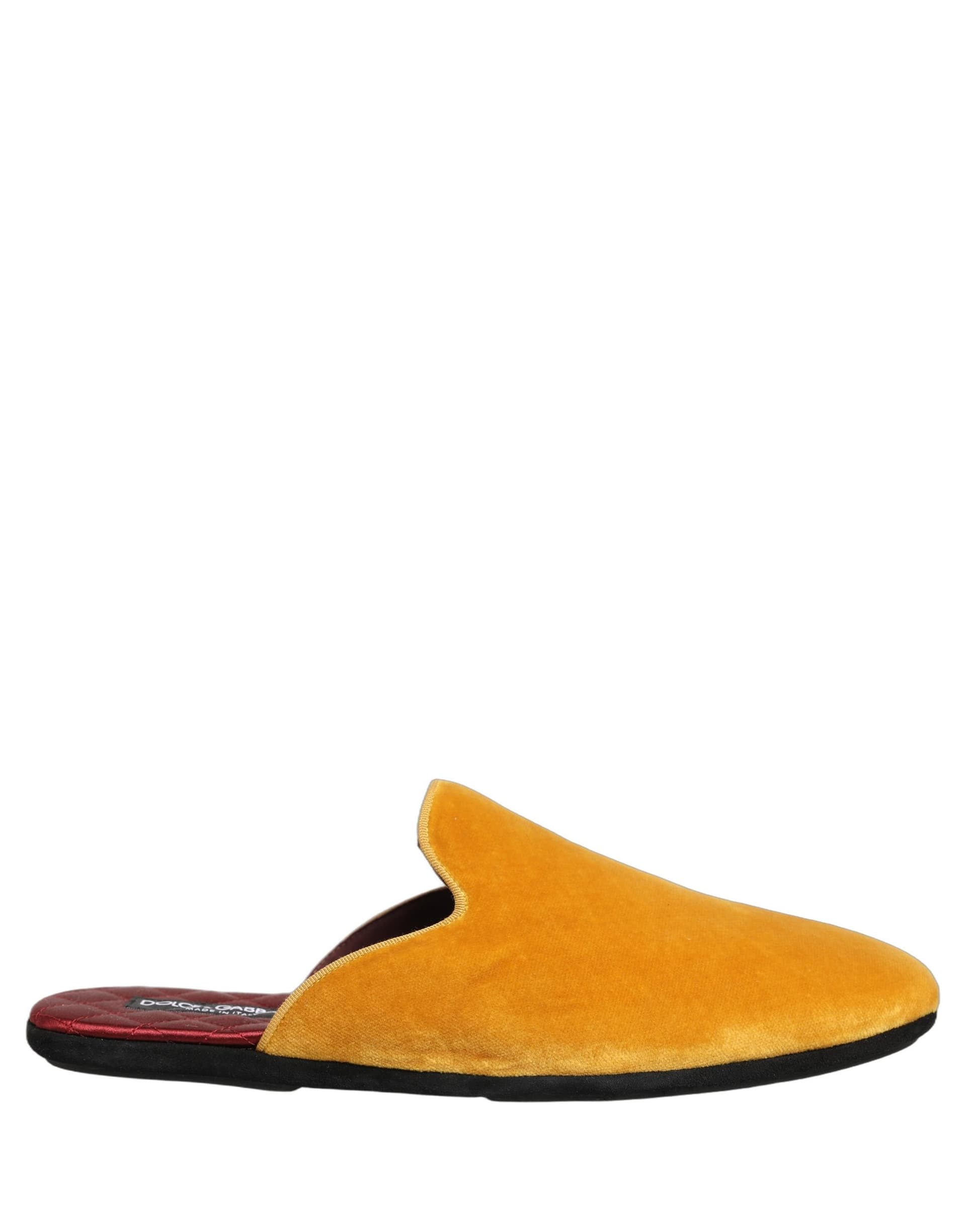 Dolce & Gabbana Yellow Suede Slides Flat Slipper Men Shoes - 6