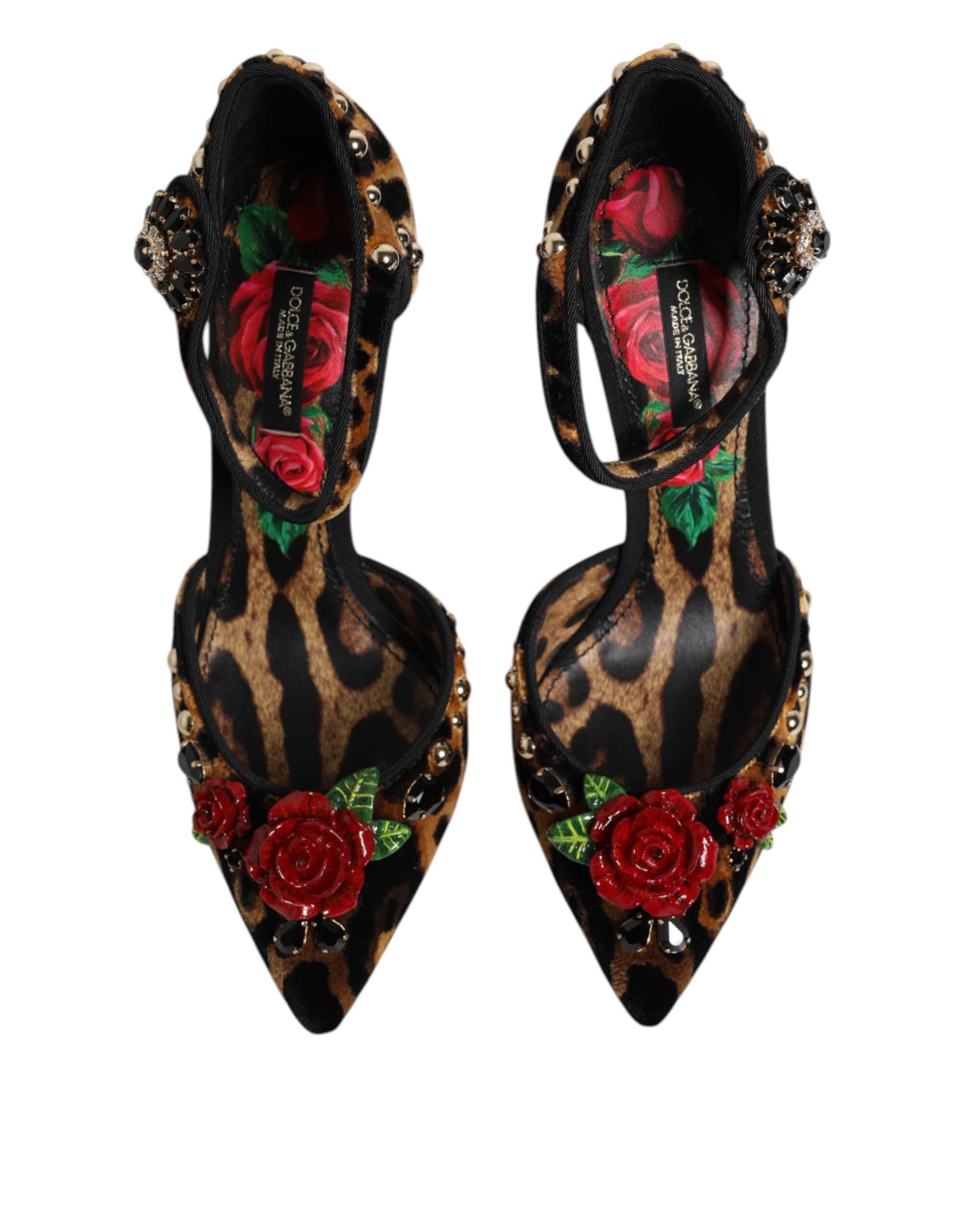 Dolce & Gabbana Brown Leopard Crystal Roses Pumps Shoes - 2