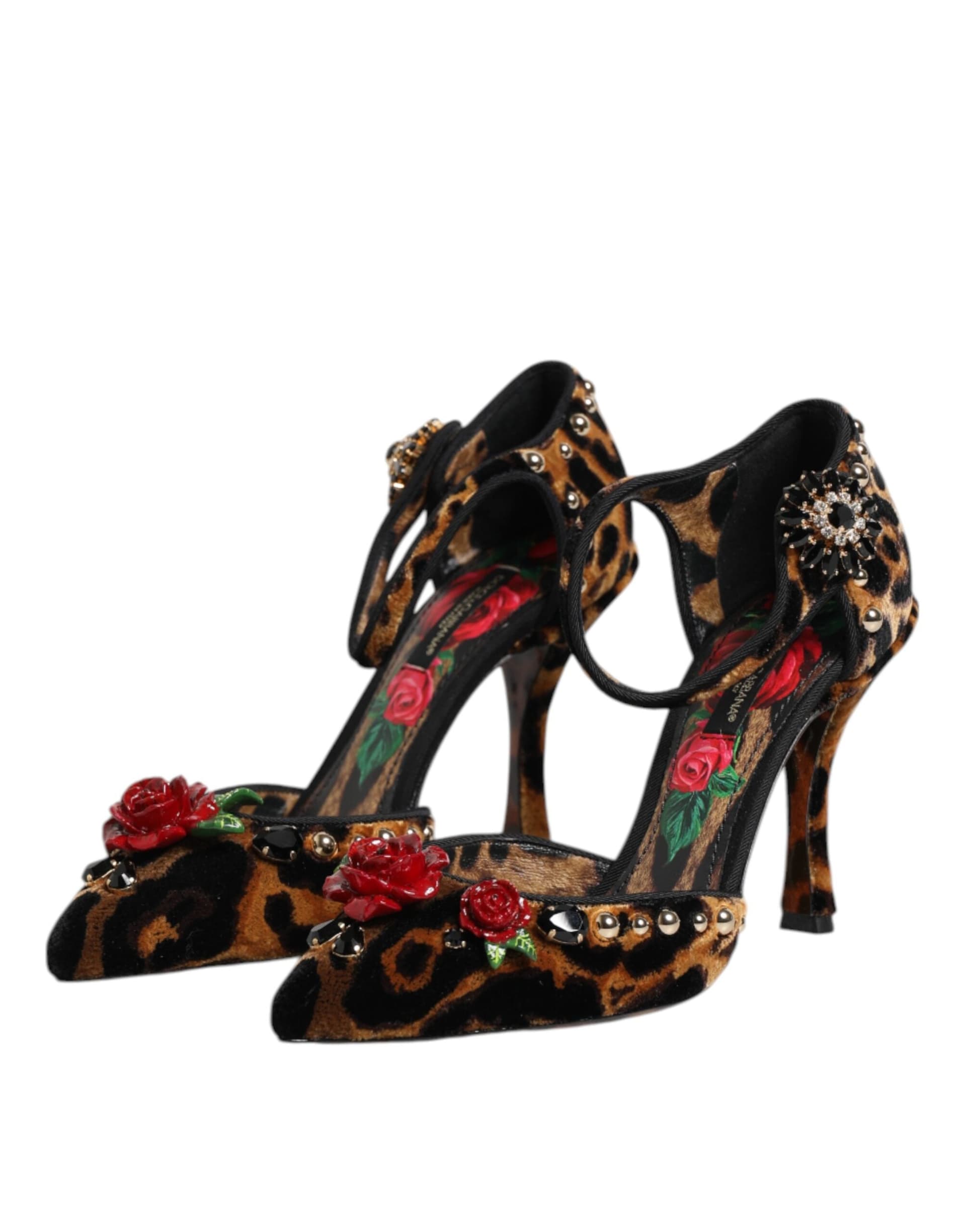 Dolce & Gabbana Brown Leopard Crystal Roses Pumps Shoes - 3