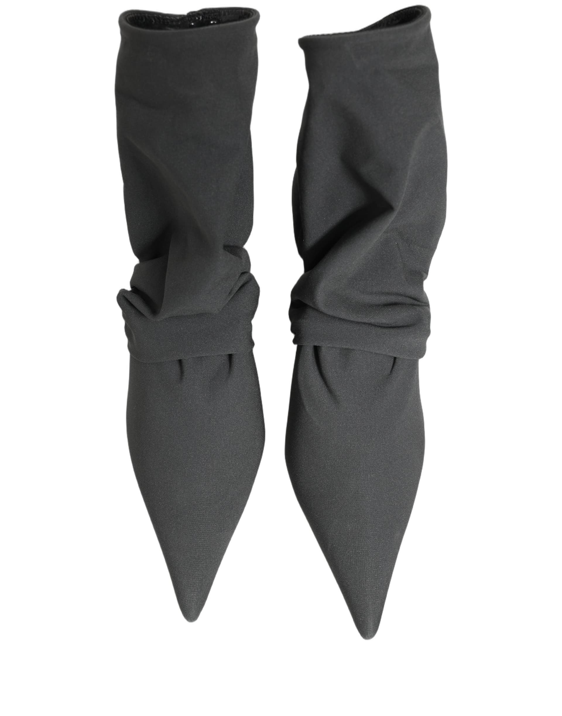 Dolce & Gabbana Gray Stretch Socks Heels Ankle Boots Shoes - 3