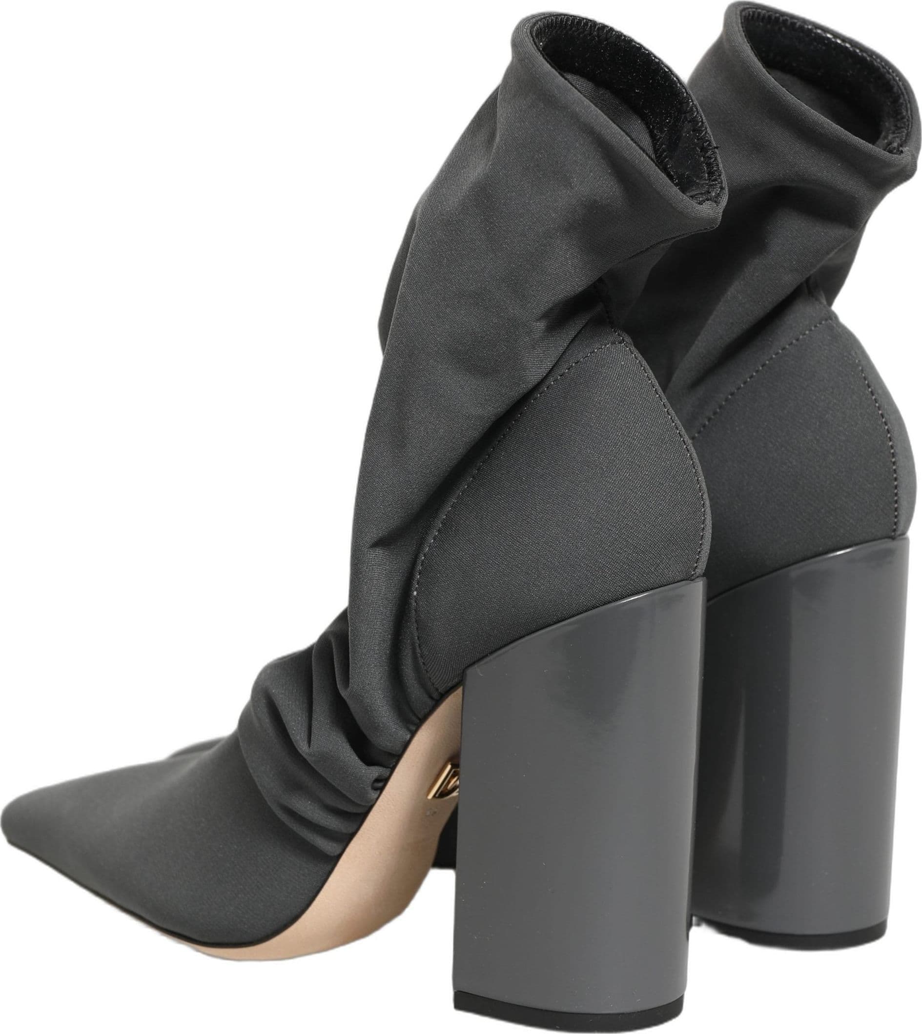 Dolce & Gabbana Gray Stretch Socks Heels Ankle Boots Shoes - 5