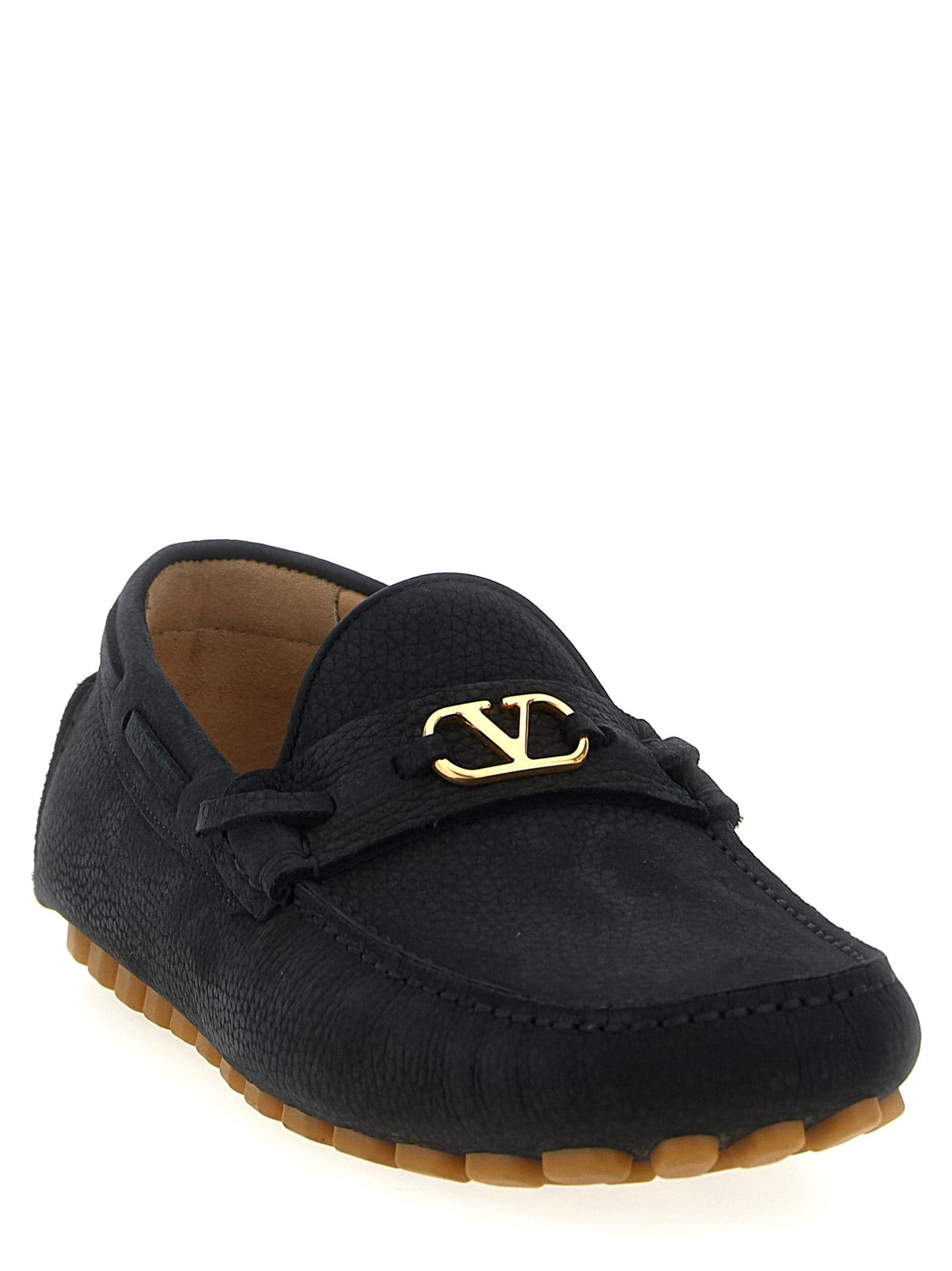 Valentino Garavani Black Calfskin Slip-On Loafers - 2