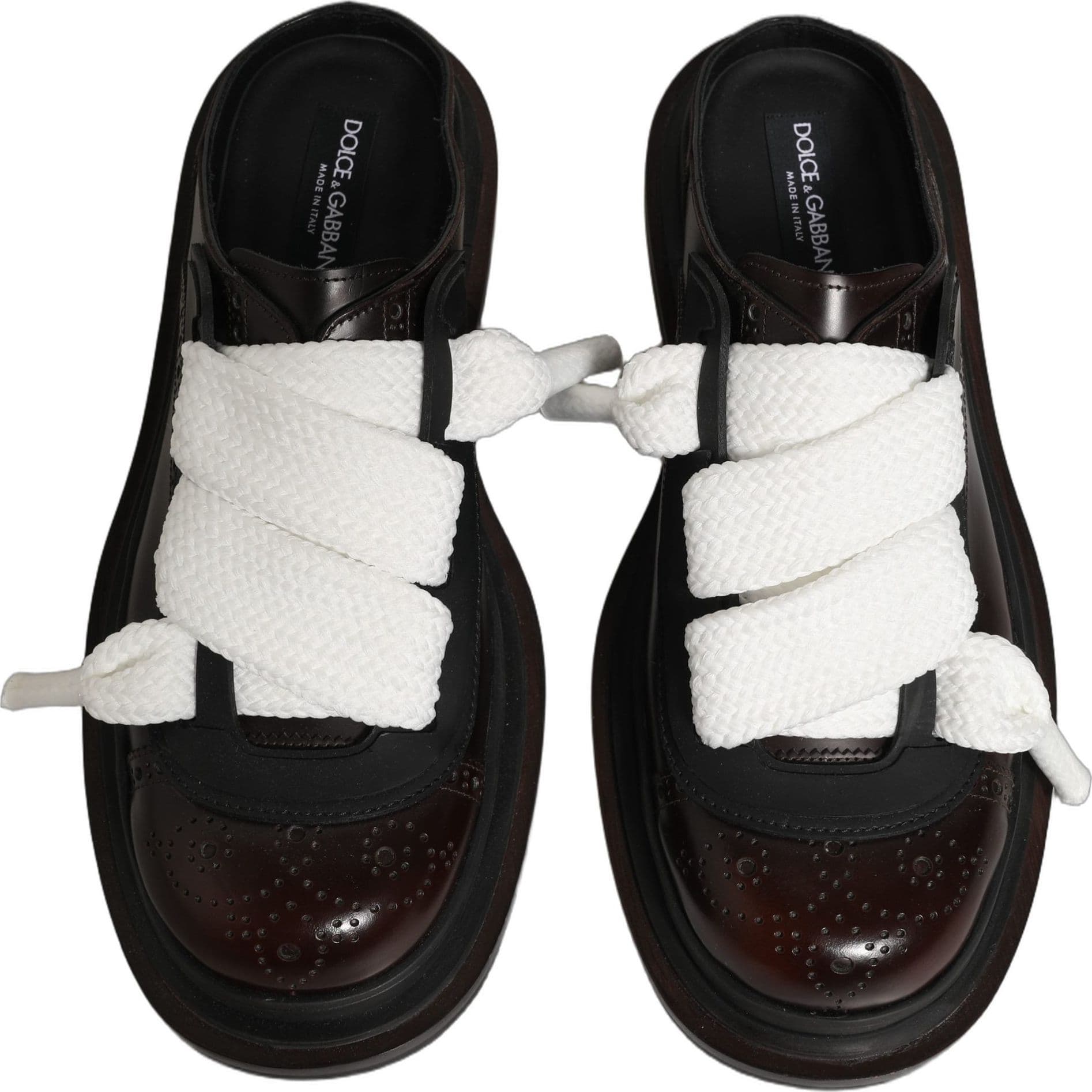Dolce & Gabbana Brown Leather Slip On Flat Sandals Men Shoes - 3