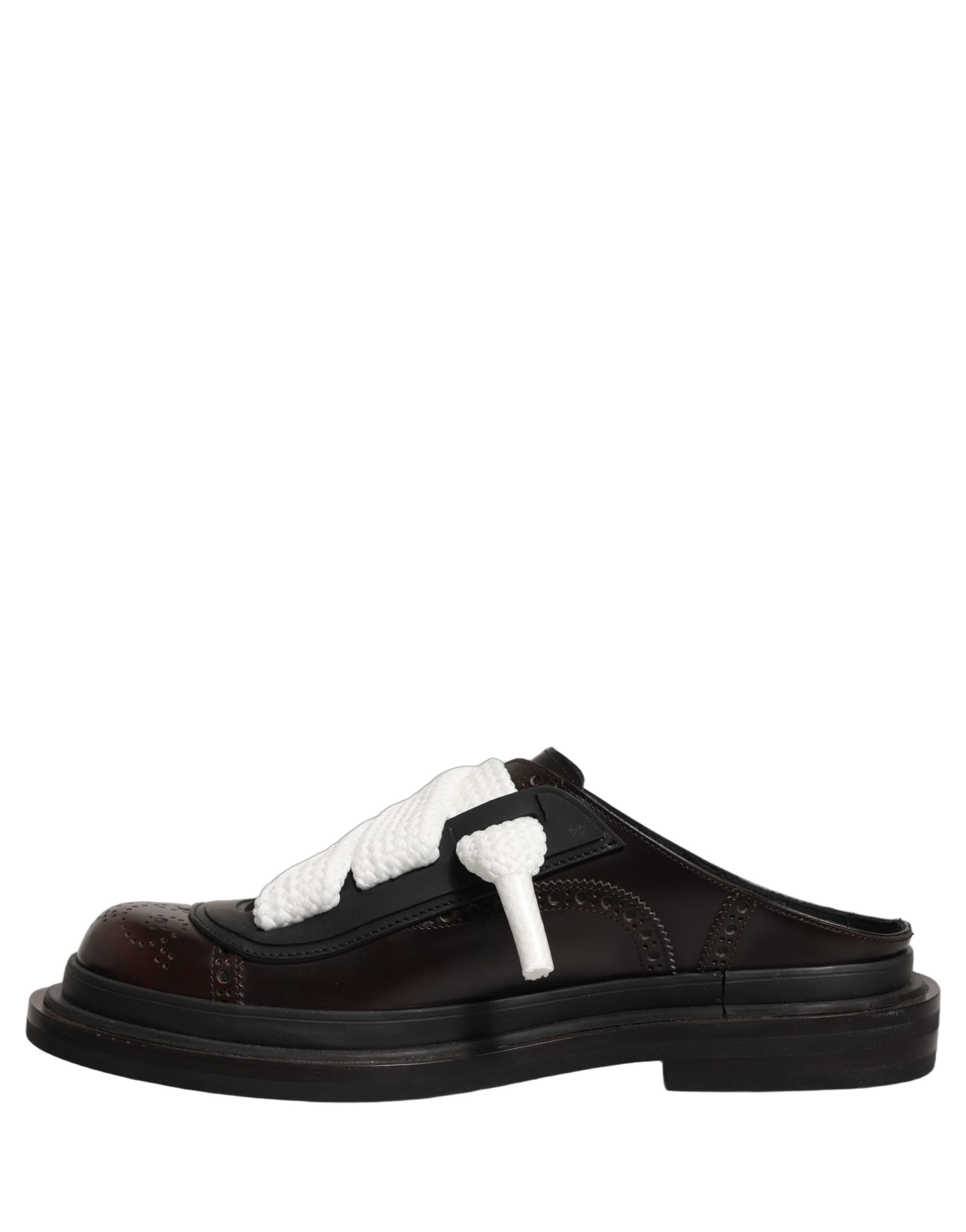 Dolce & Gabbana Brown Leather Slip On Flat Sandals Men Shoes - 6