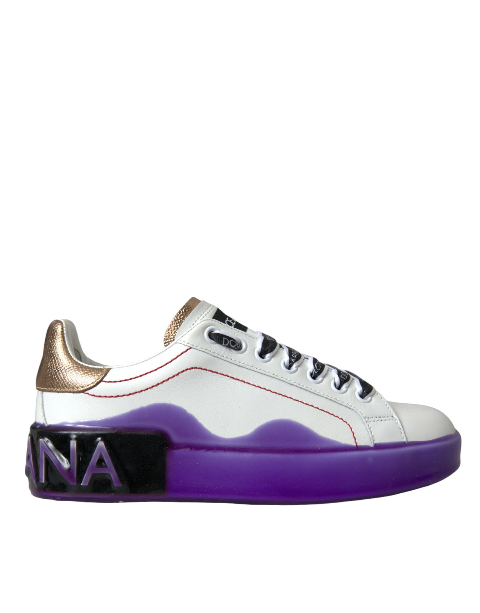 Dolce & Gabbana White Leather Portofino Low Top Sneakers Shoes - 5