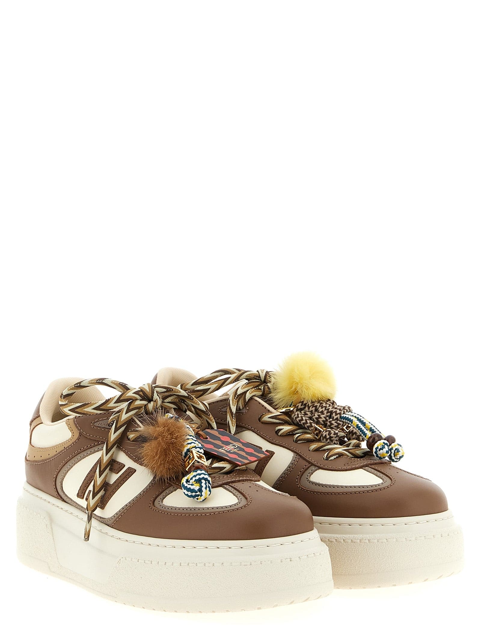 Fendi Multicolor Calfskin Platform Sneakers - 2