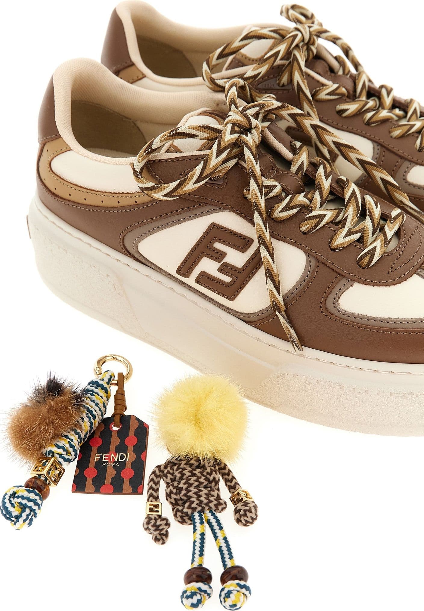 Fendi Multicolor Calfskin Platform Sneakers - 6