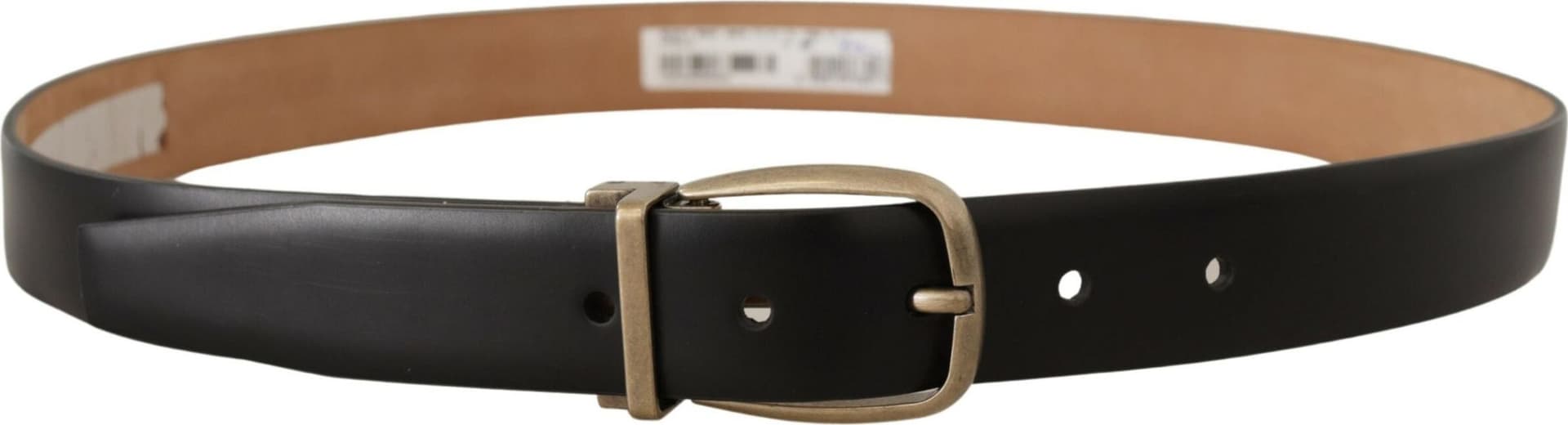 Dolce & Gabbana Black Brown Backend Leather Vintage Metal Buckle Belt - 2