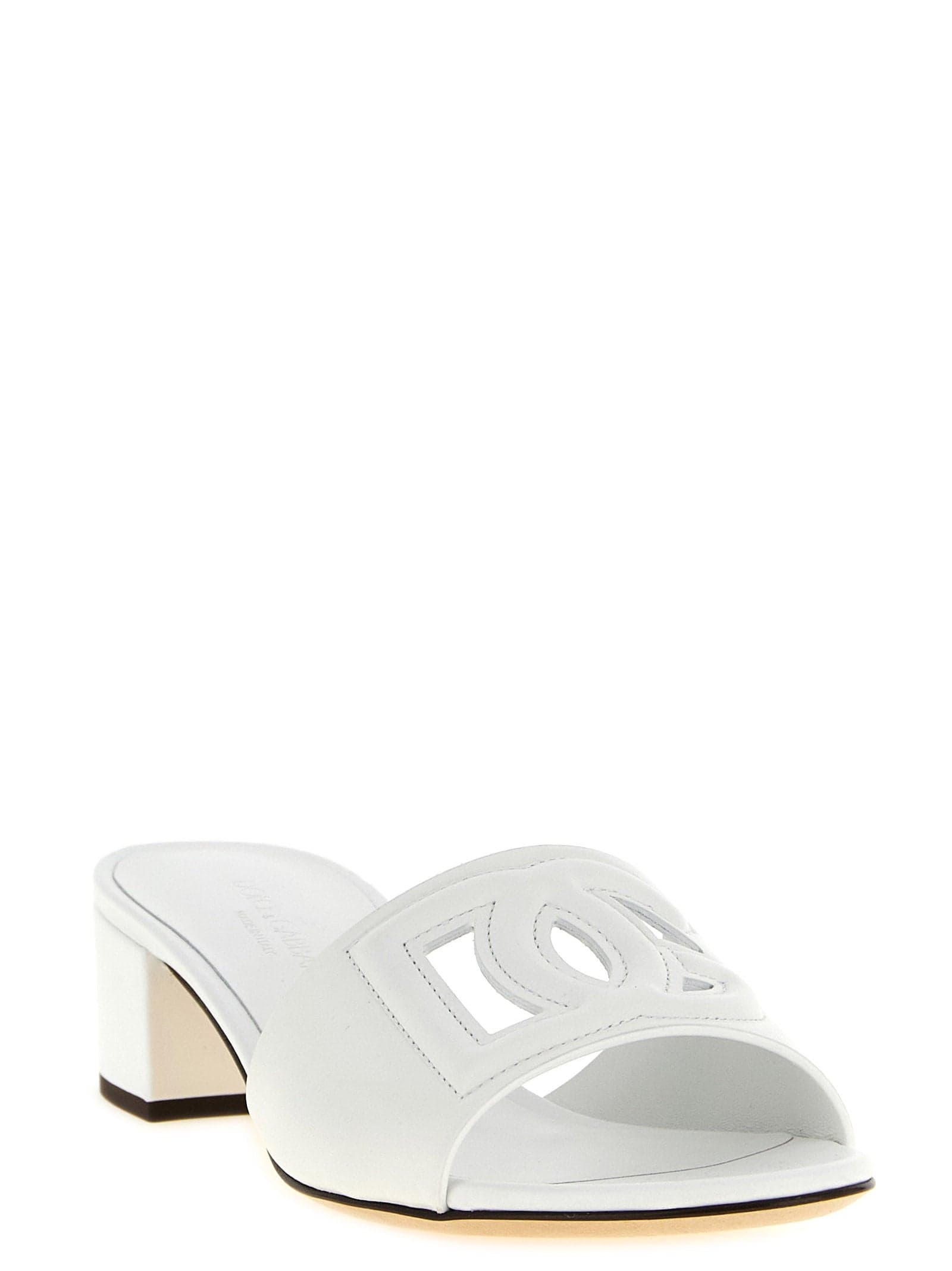 Dolce & Gabbana White Calfskin Platform Sandals - 2