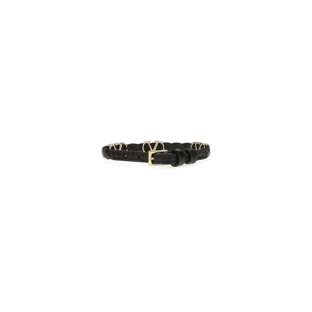 Valentino Garavani Black Calf Leather Bos Taurus Bracelet - 2