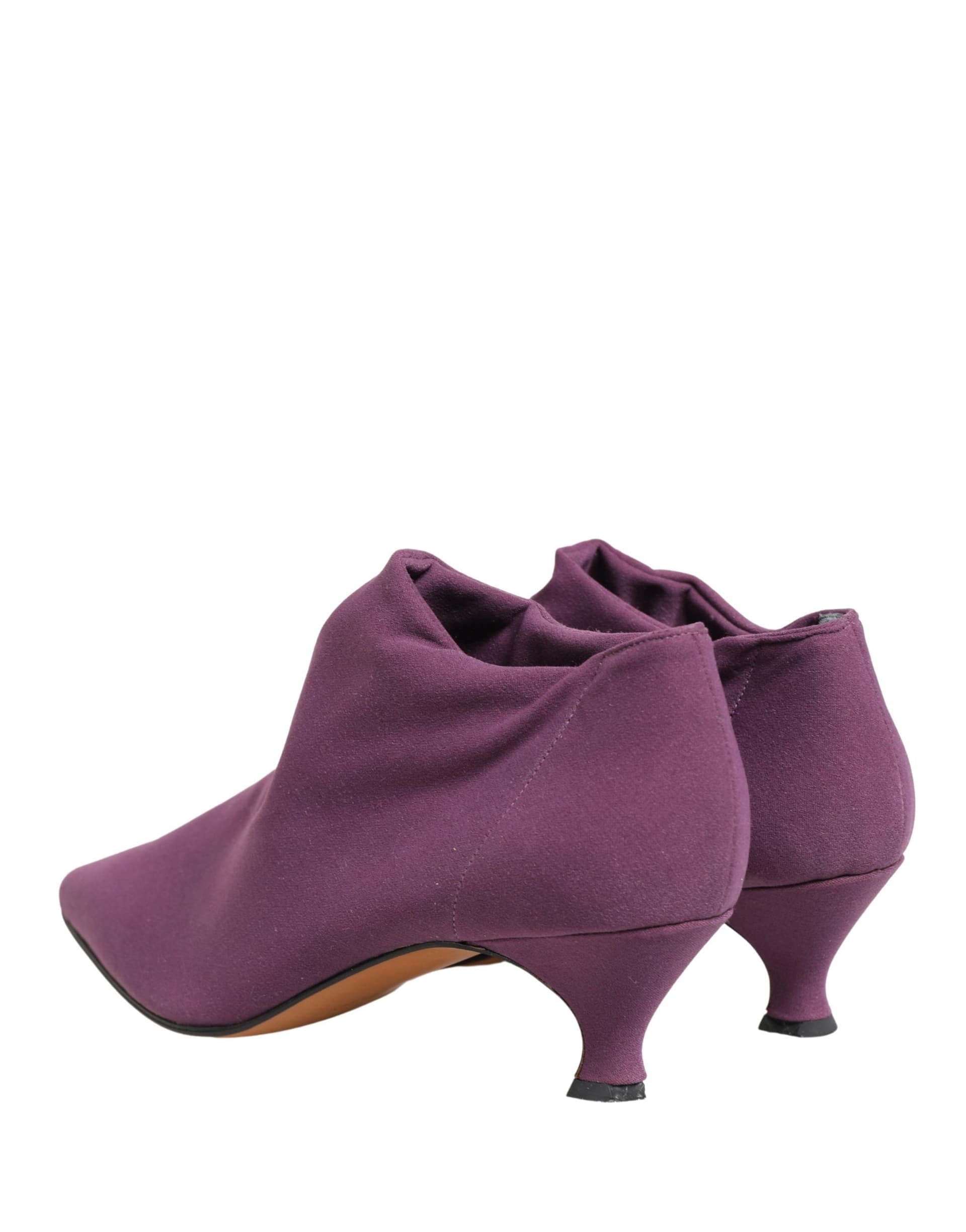 Dolce & Gabbana Shoes Purple Suede Ankle Boots Shoes - 4